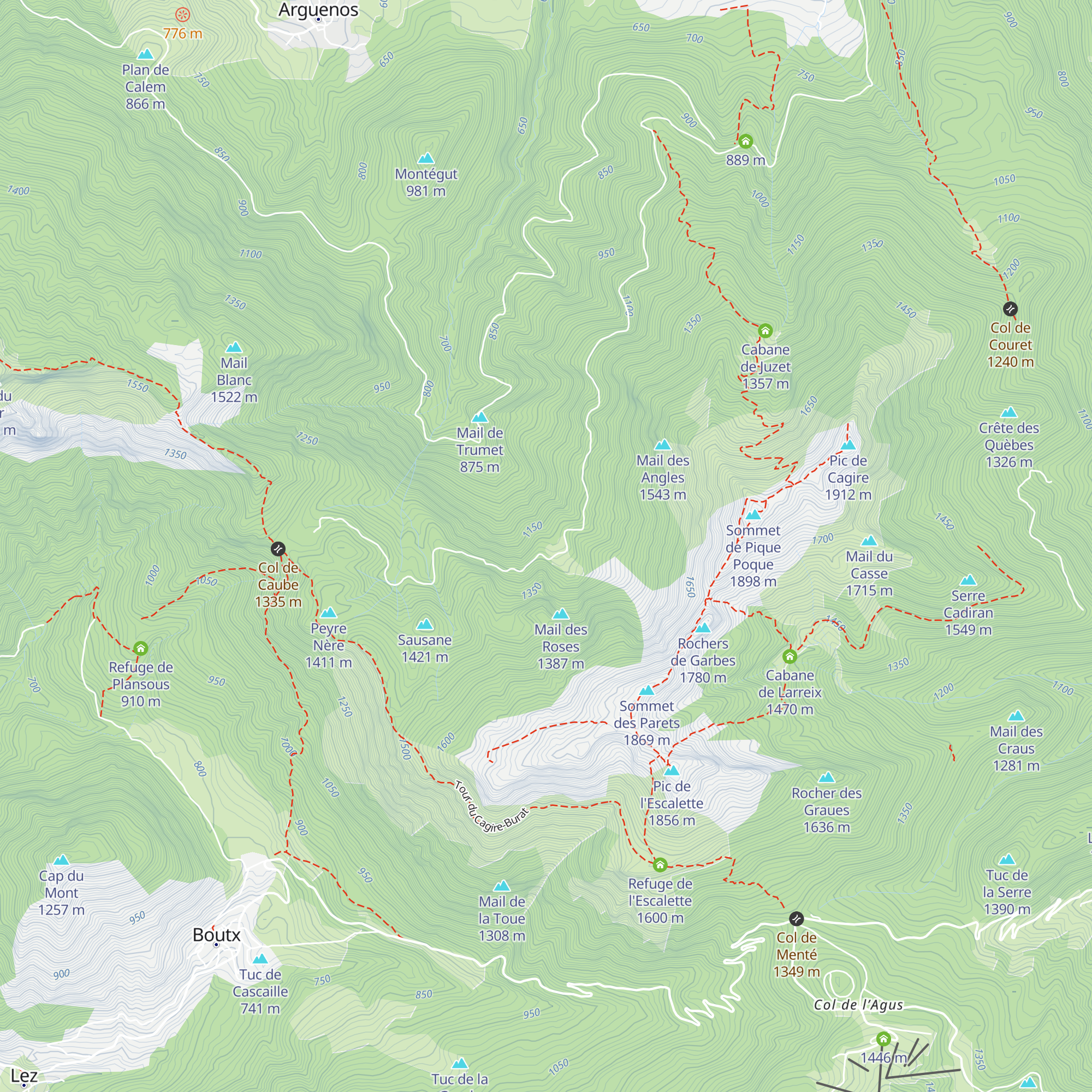 Cabane d'Arguenos map