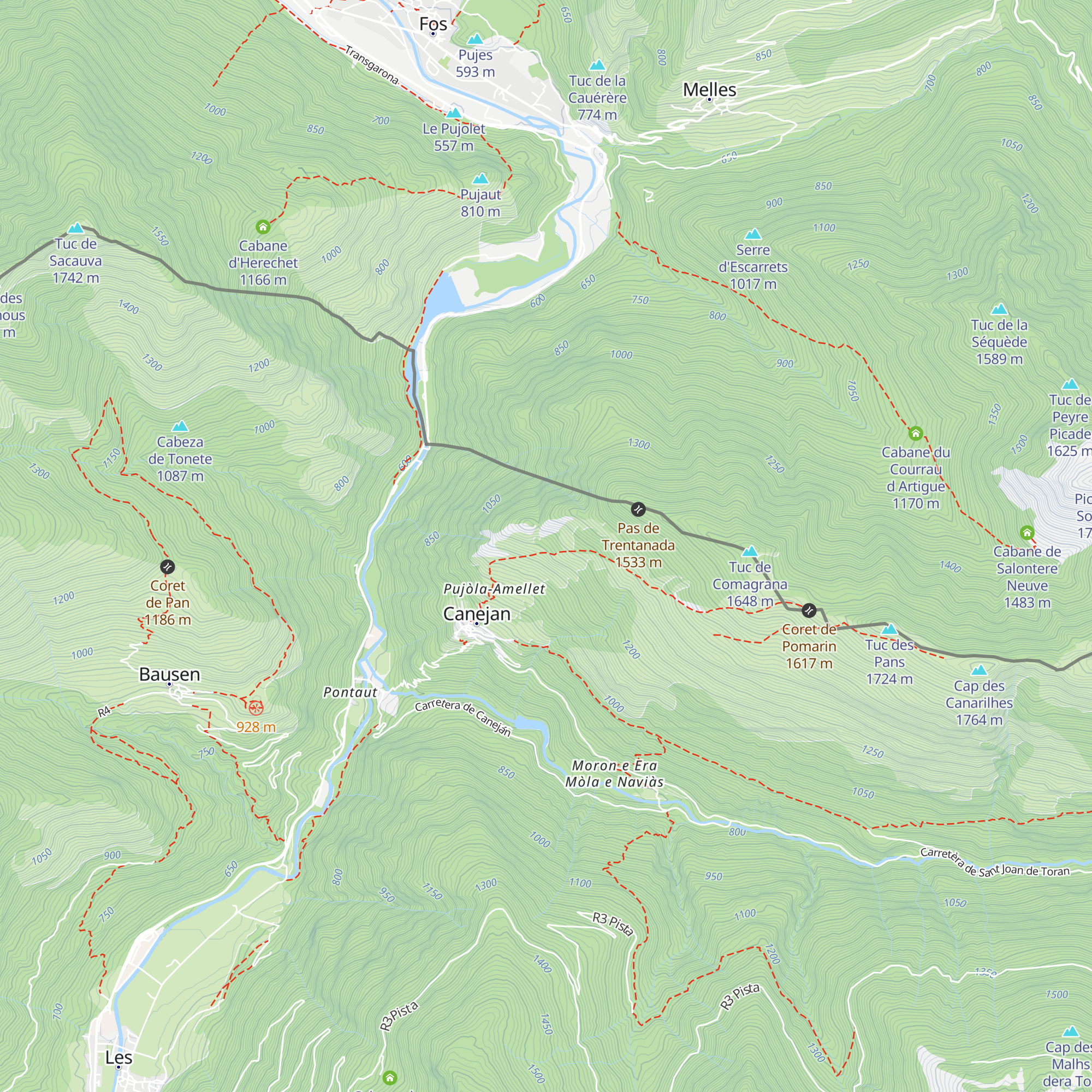 Cabanes deth To map