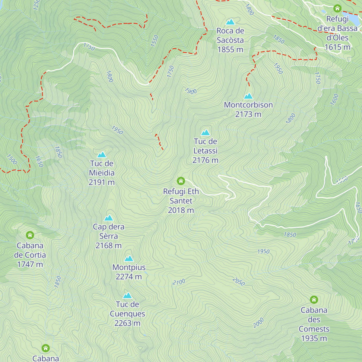 Refugi Eth Santet map