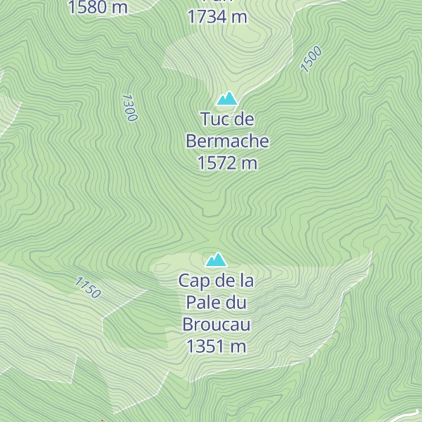 Map of Cabane de l'Artigue col d'Esponne - Luchonais
