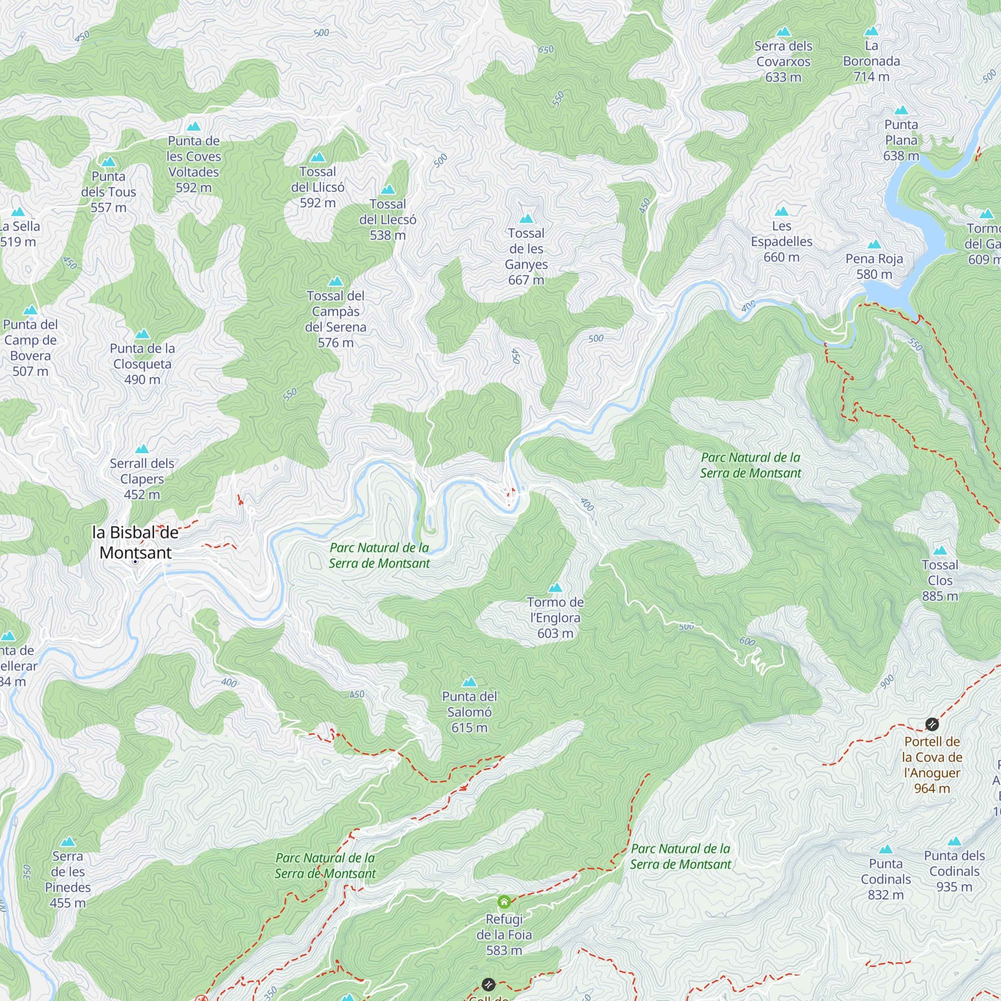 Refugi de Margalef - El Raco de la Finestra map