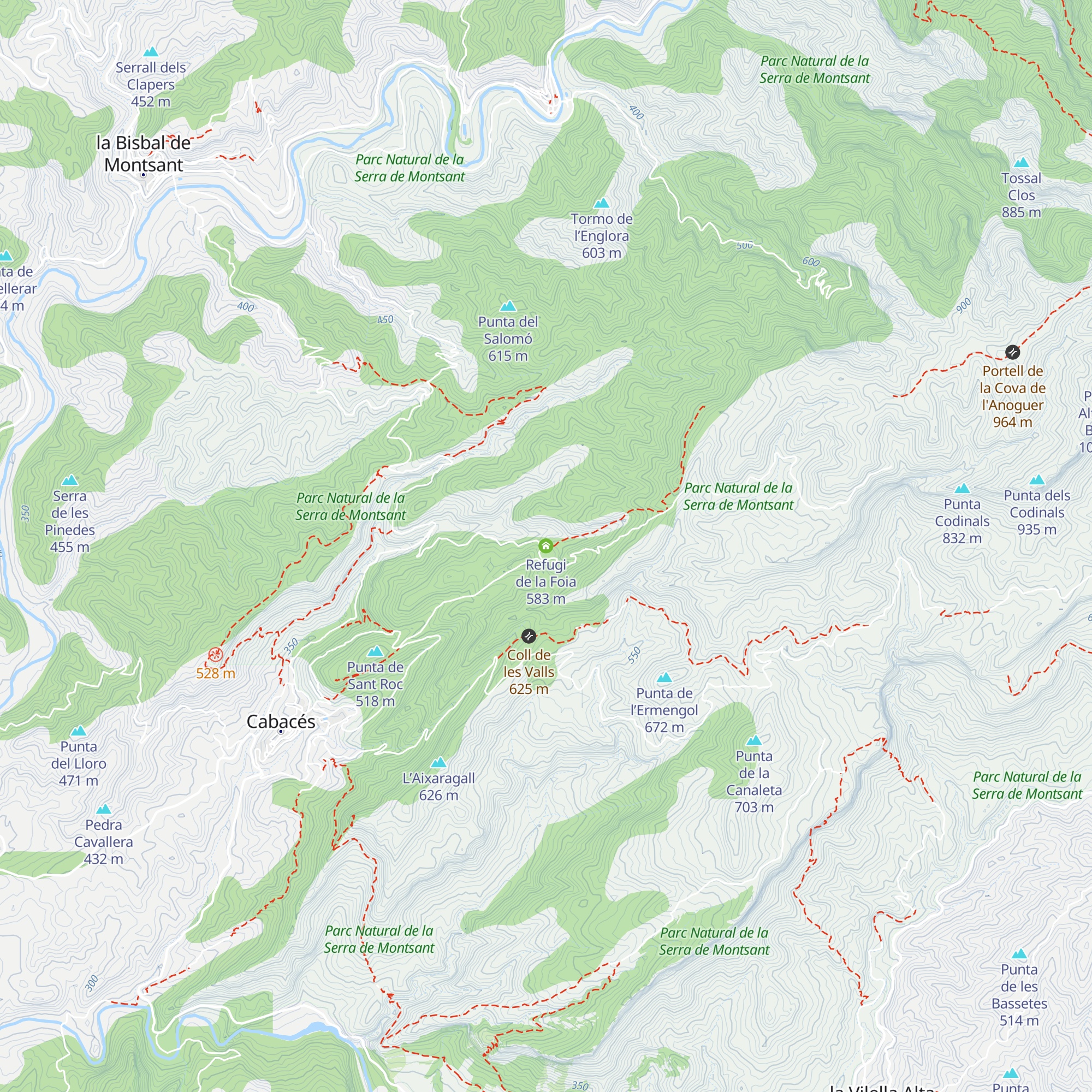 Refugi de la Foia map