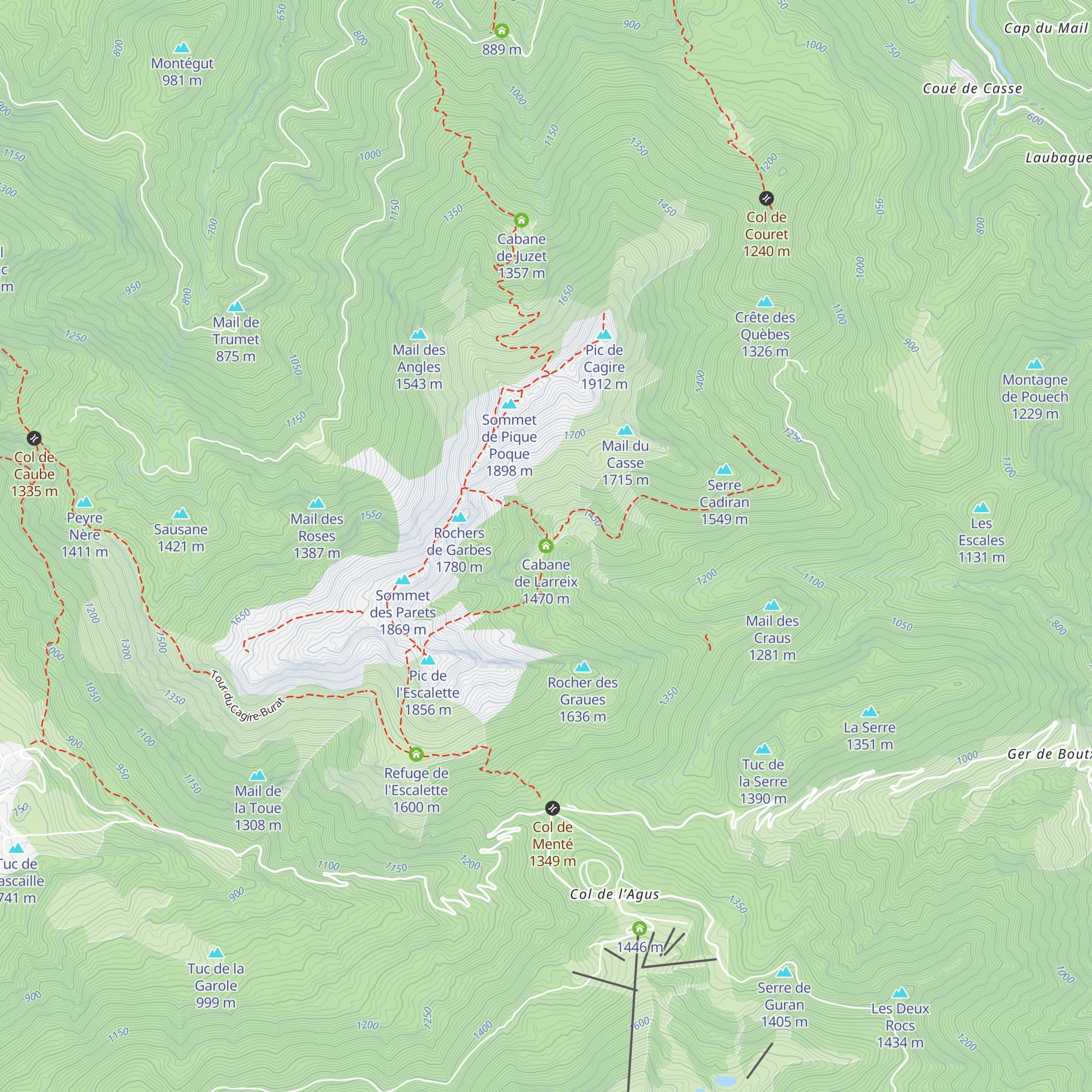 Cabane de Larreix map