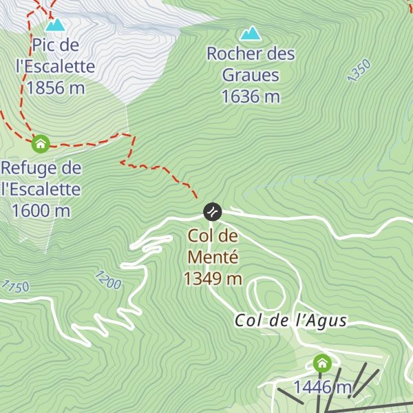 Map of Refuge Col de Mente - luchonais