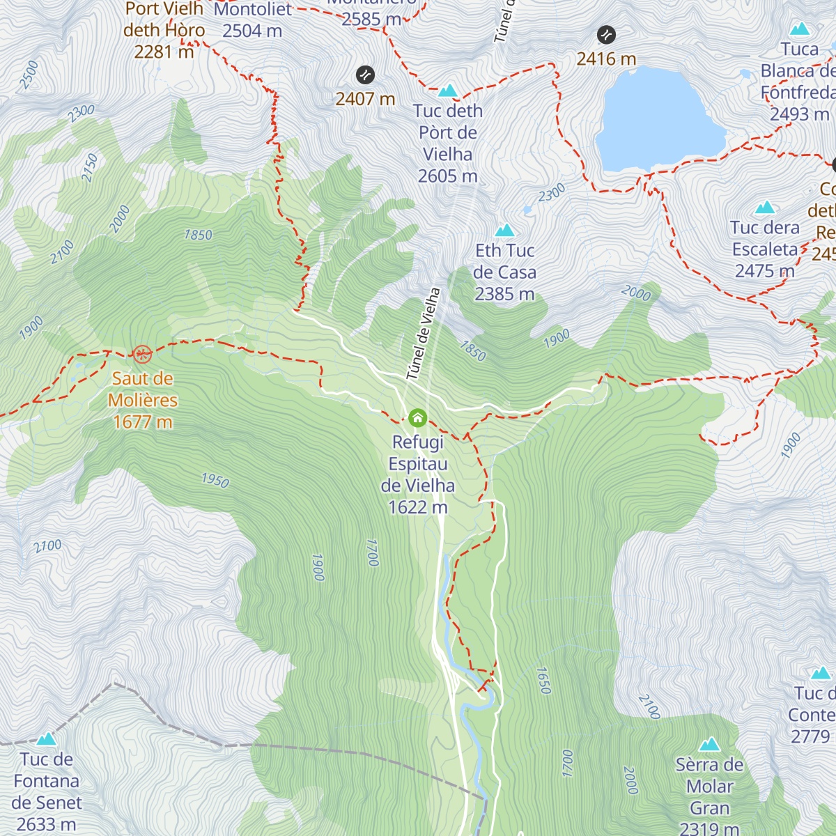 Refugi Espitau de Vielha map