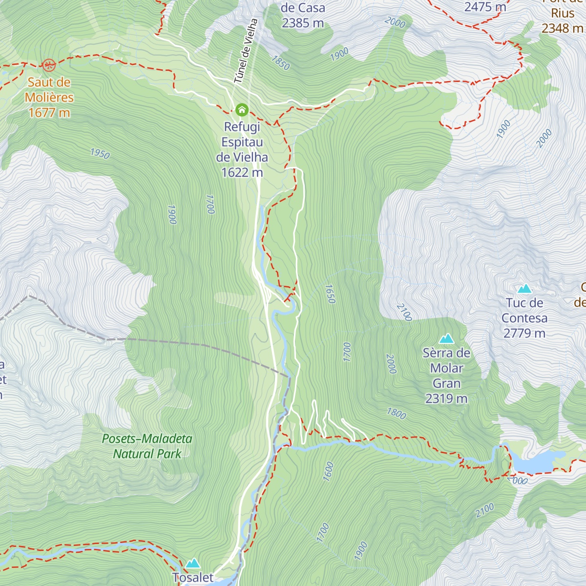 Refugi de Conangles map