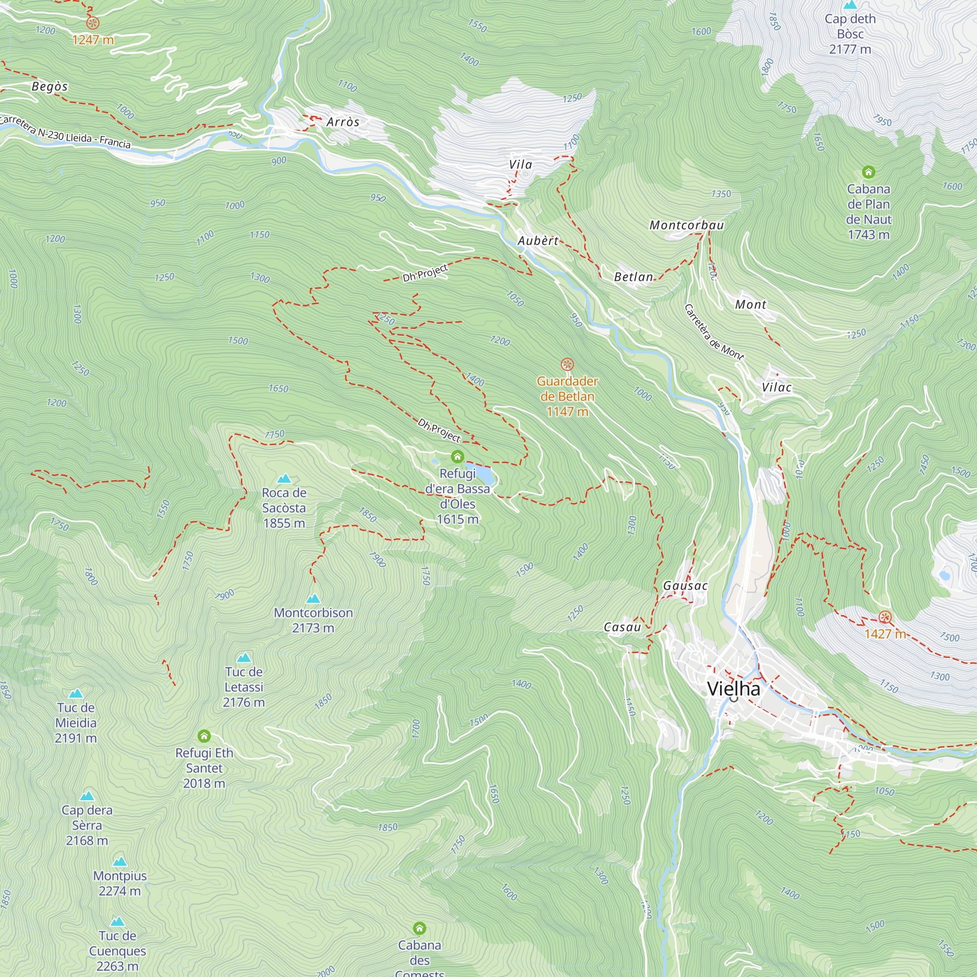 Refugi Bassa d'Olles Era Piusa map