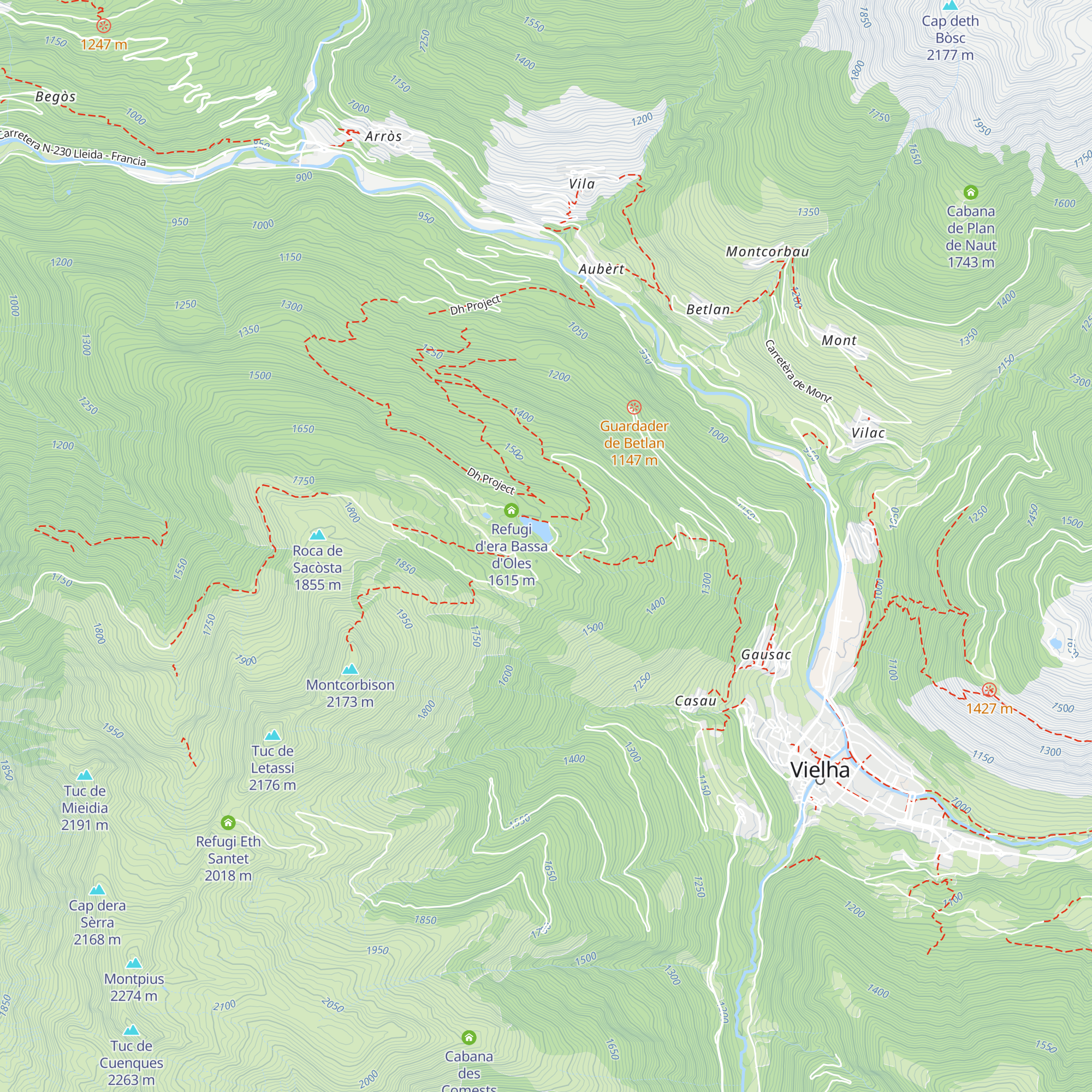 Refugi Bassa d'Olles Era Piusa map