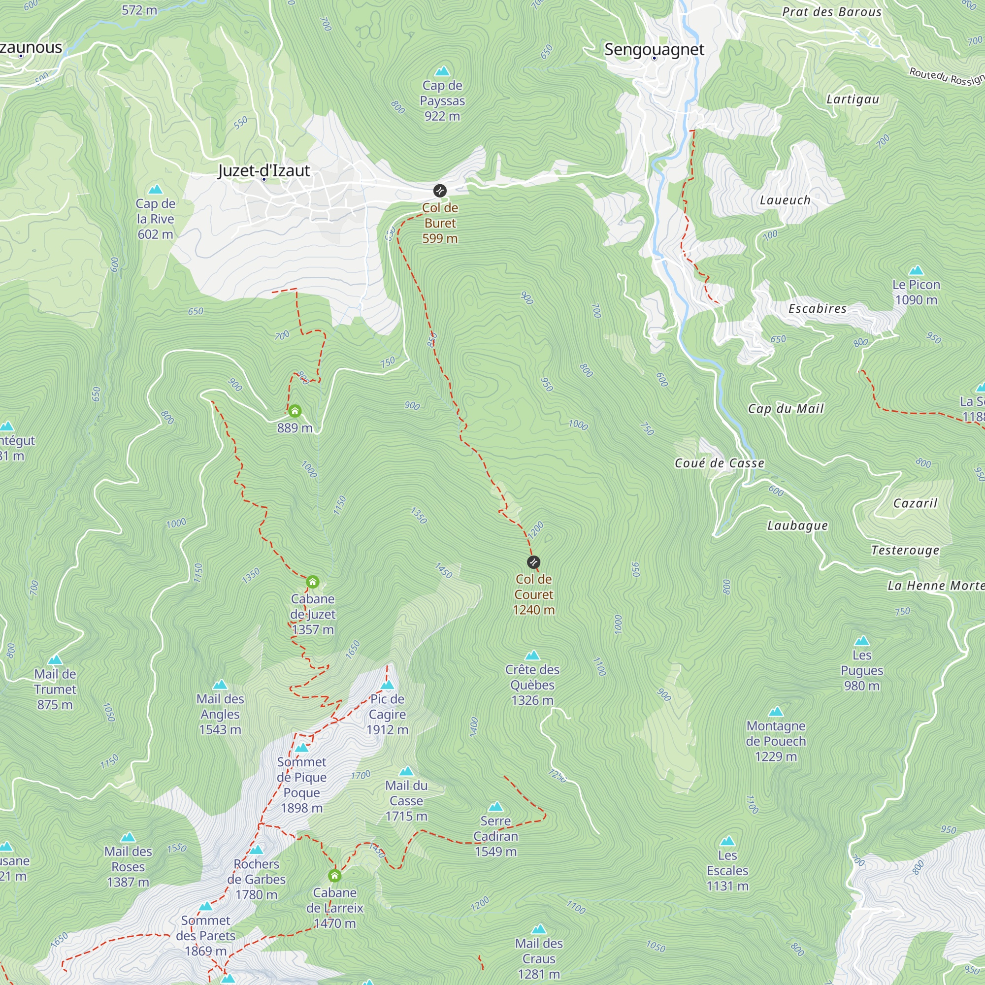 Cabane de Plaede - Luchonais map