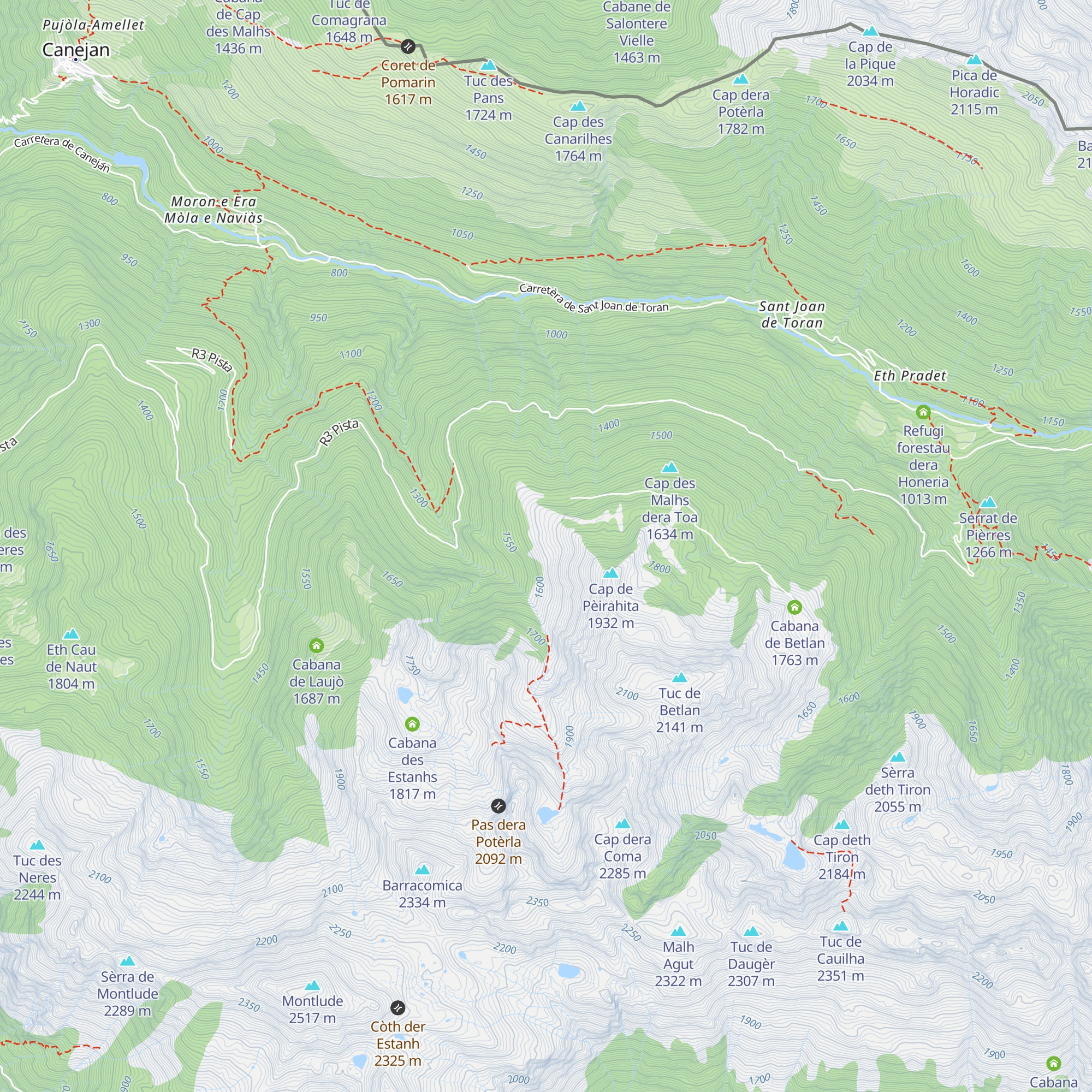 Cabana de Pèirahita map