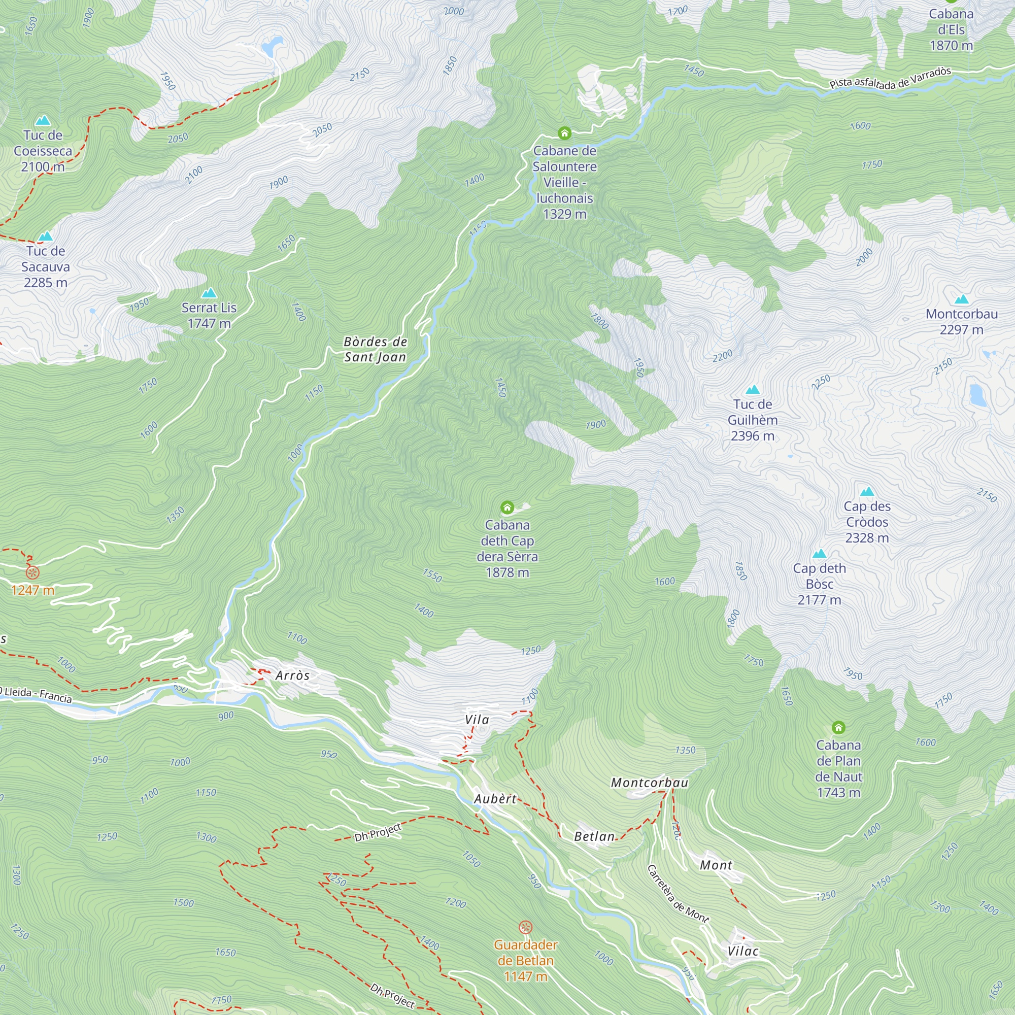 Cabana deth Cap dera Sèrra map