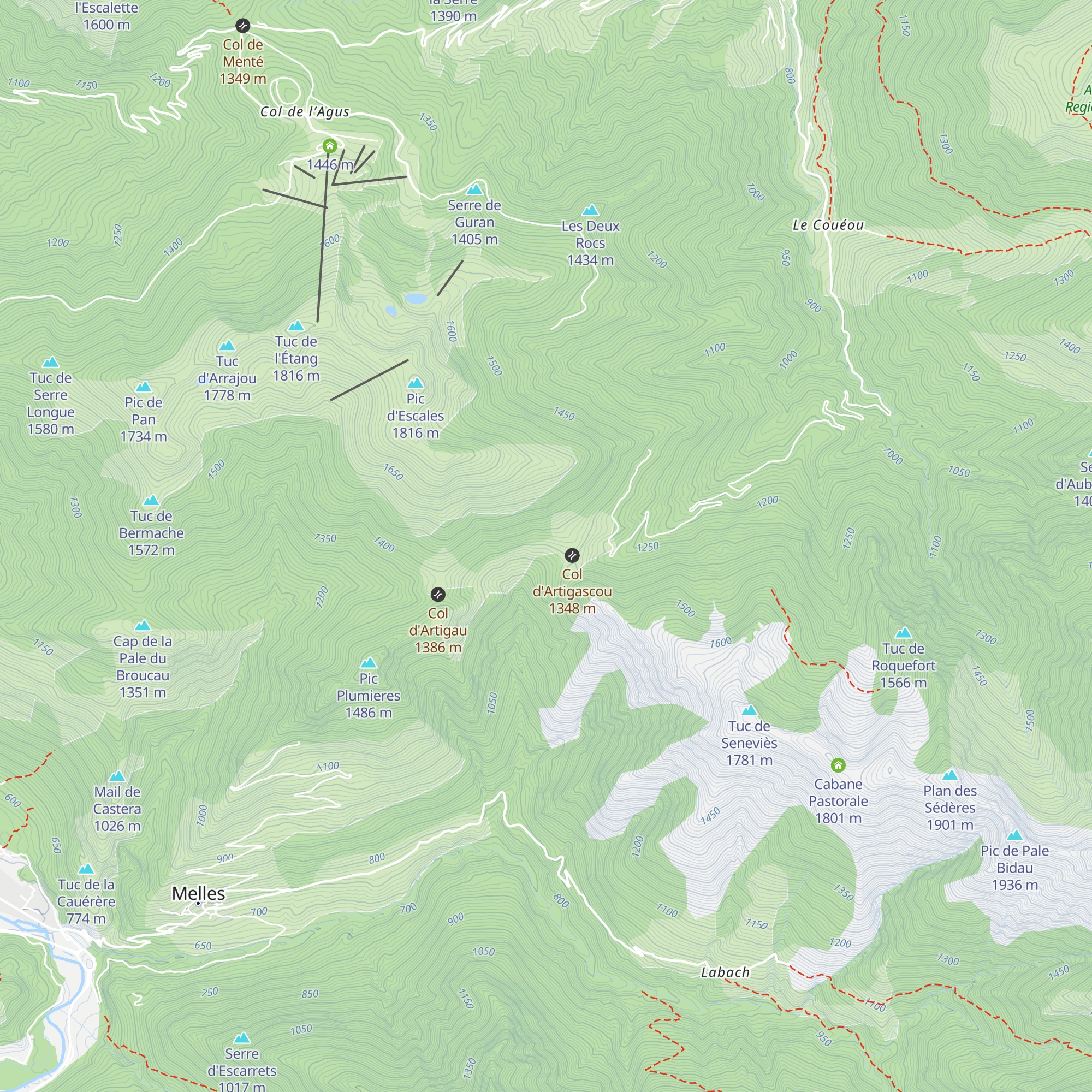 Cabane du col d'Artigascou map