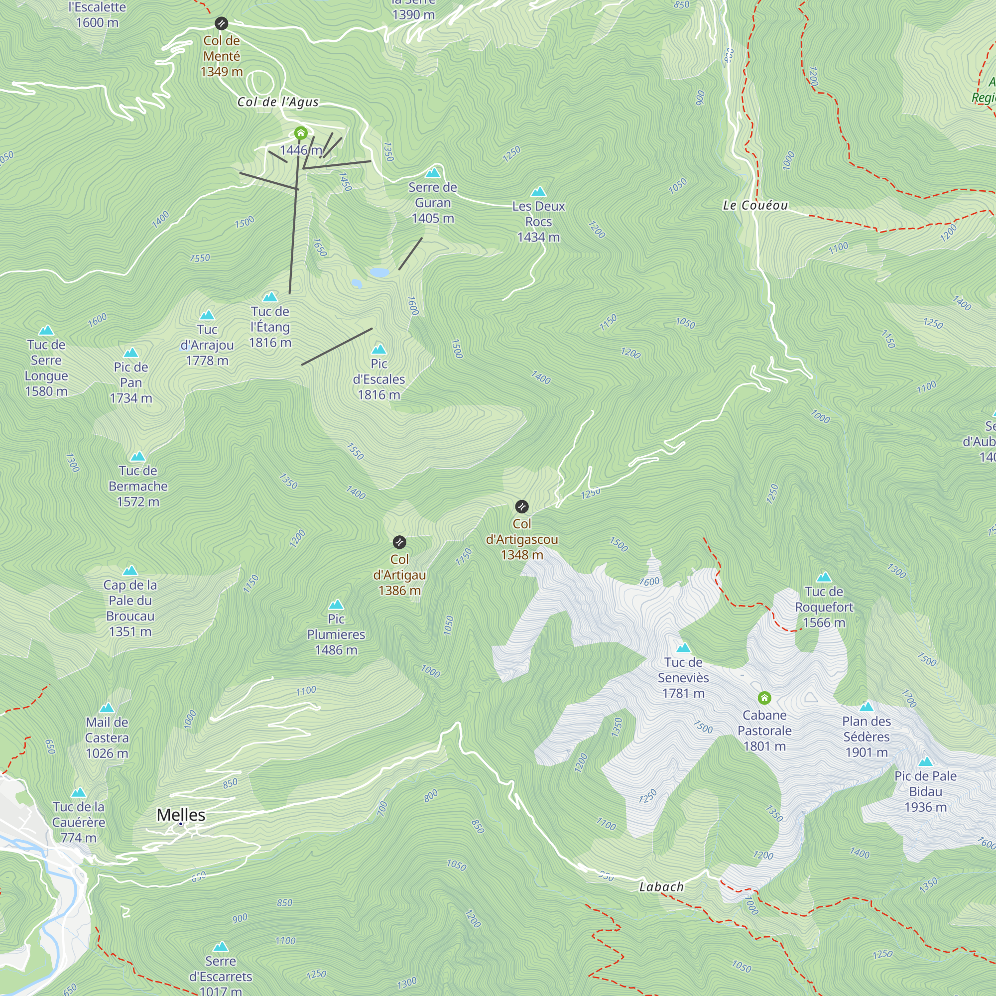 Cabane du col d'Artigascou map