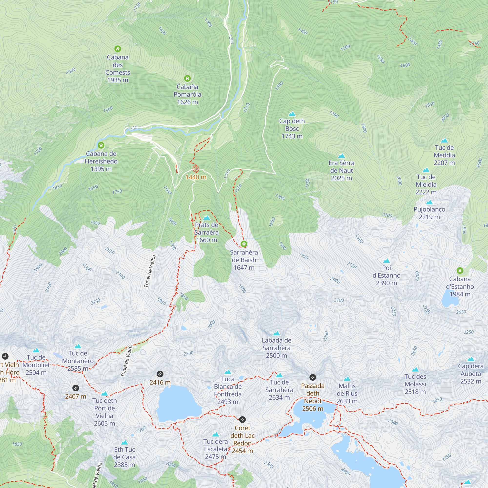 Sarrahèra de Baish map