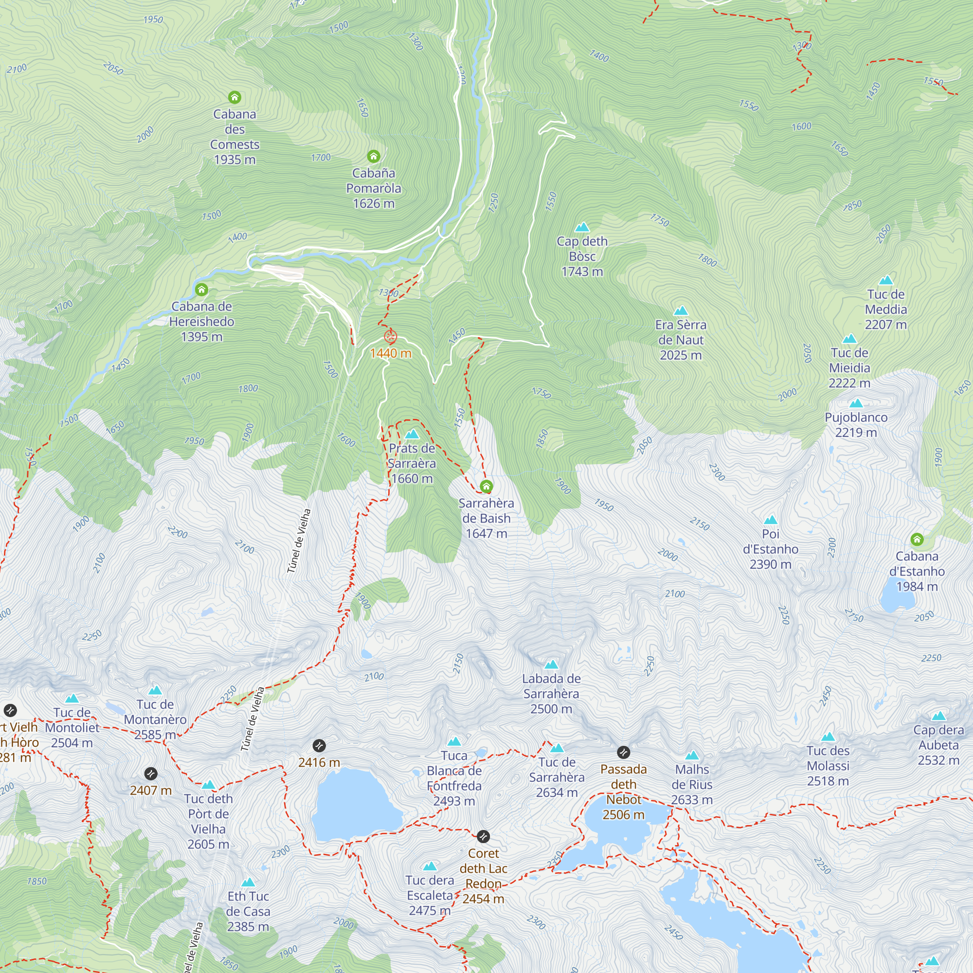 Sarrahèra de Baish map