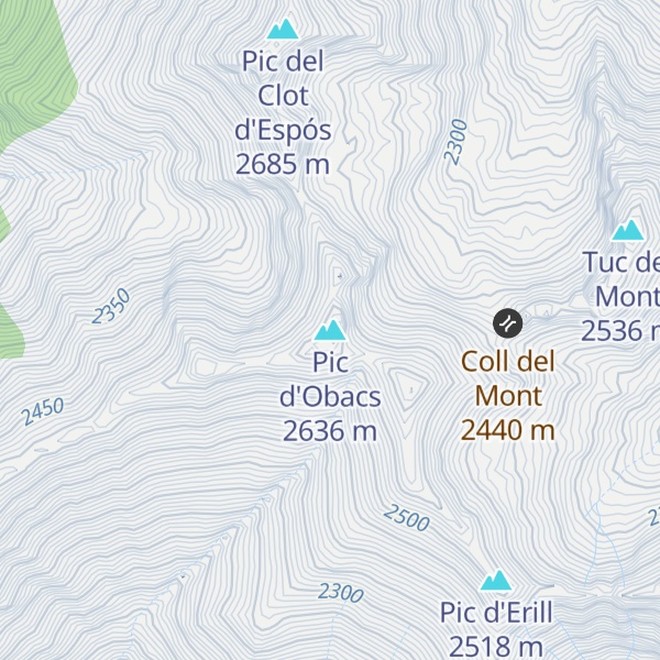 Map of Pic d'Obacs