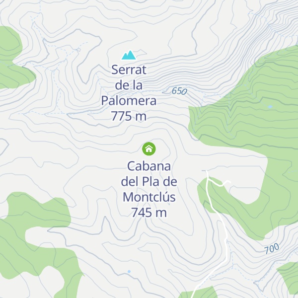 Map of Cabana del Pla de Montclús