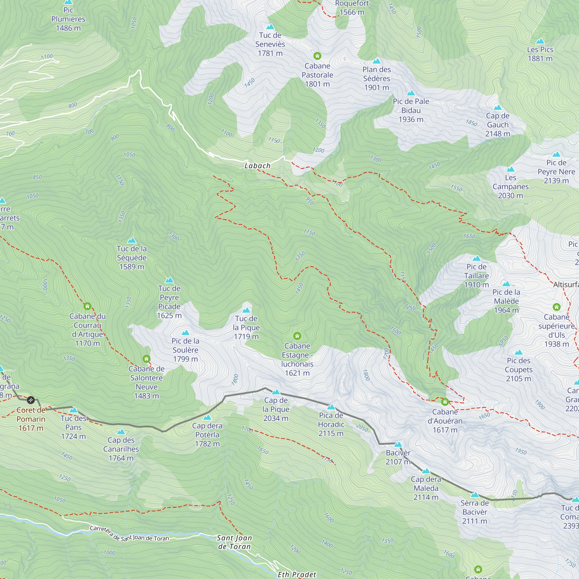 Cabane Meloux - luchonais map