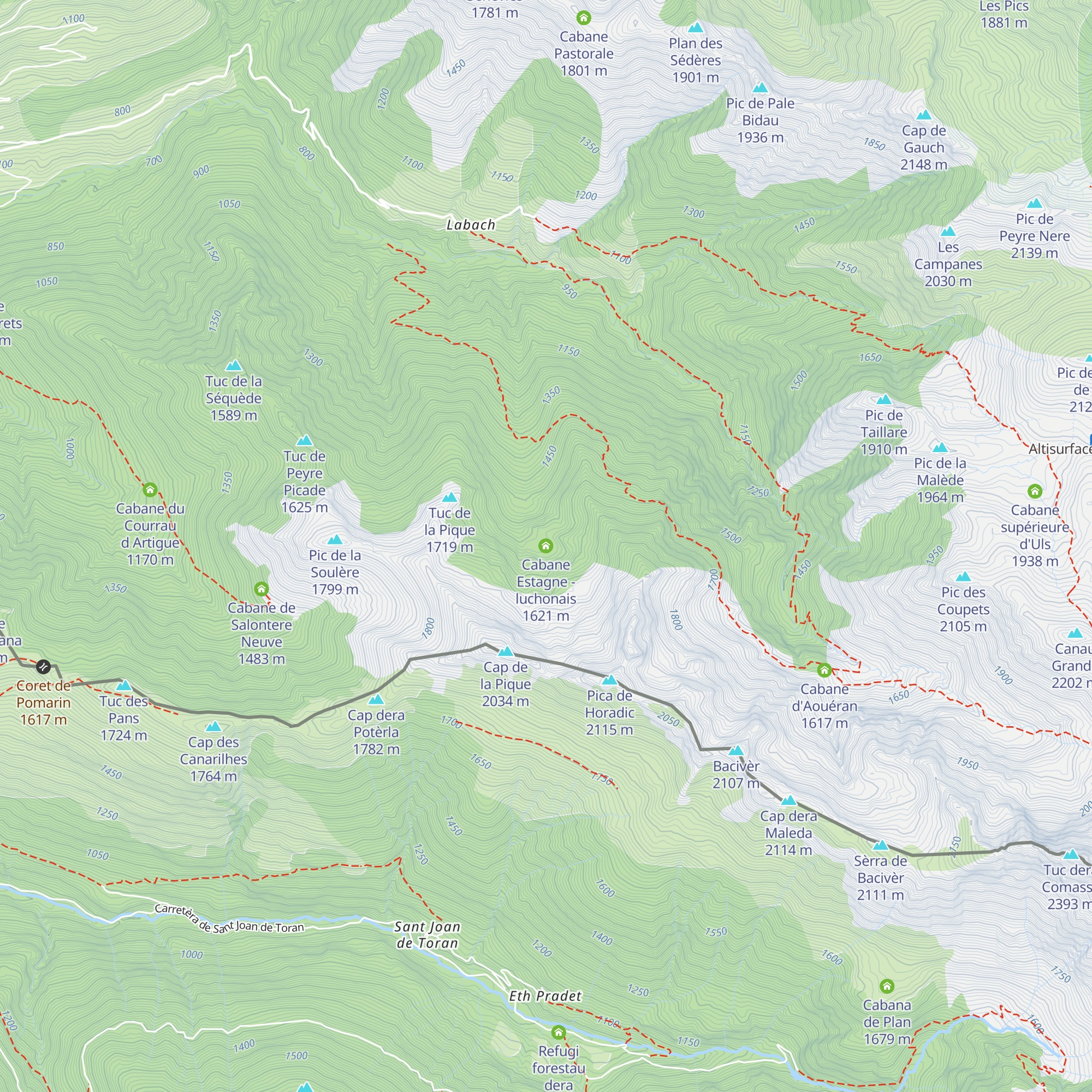 Cabane Estagne - luchonais map