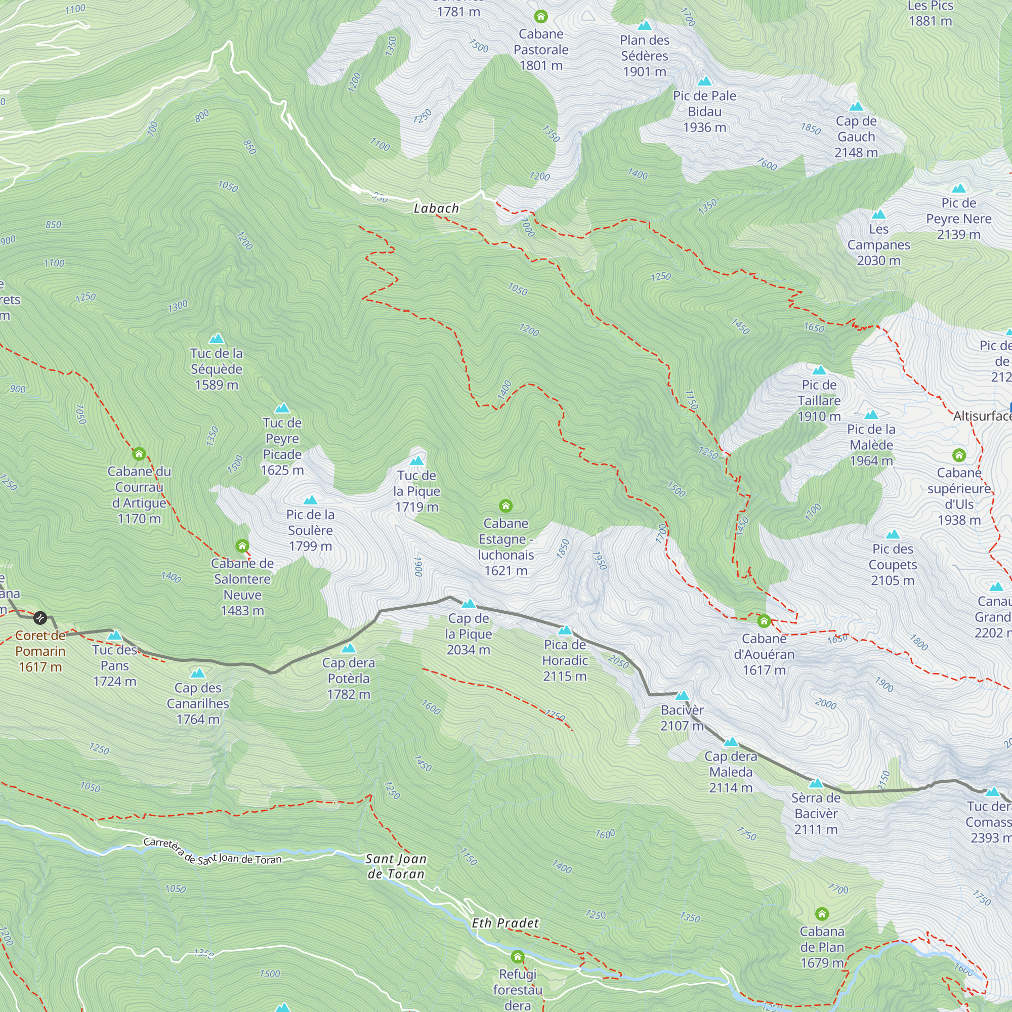 Cabane Estagne - luchonais map