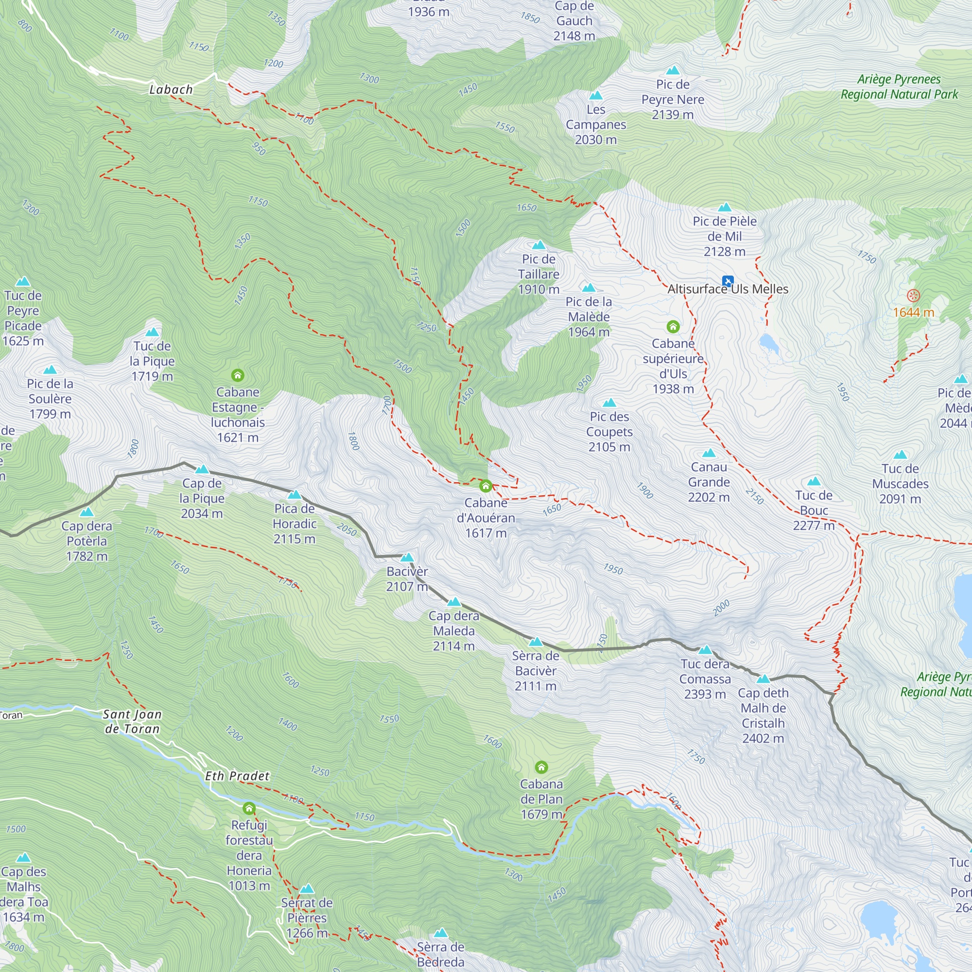 Cabane d'Aouéran map