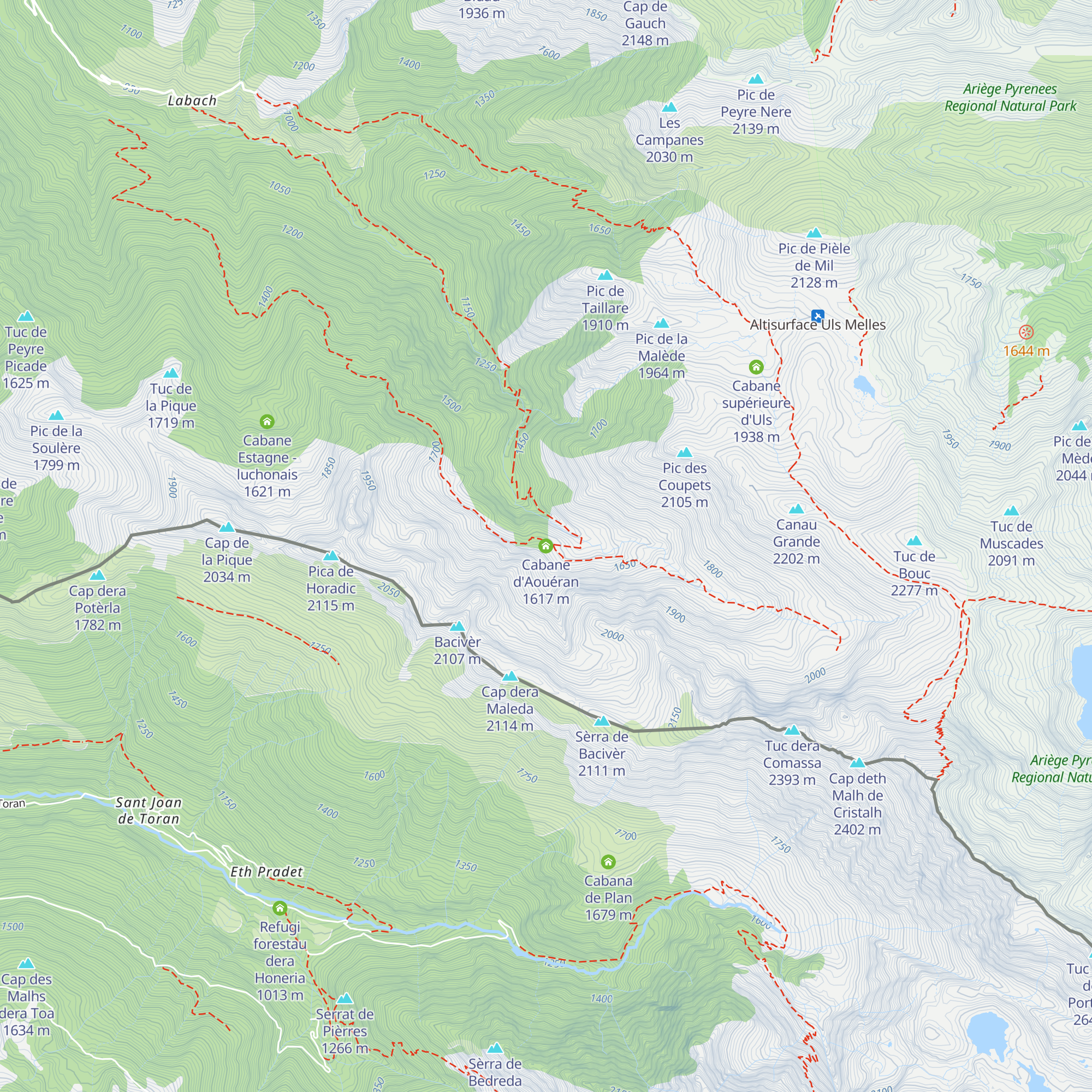 Cabane d'Aouéran map