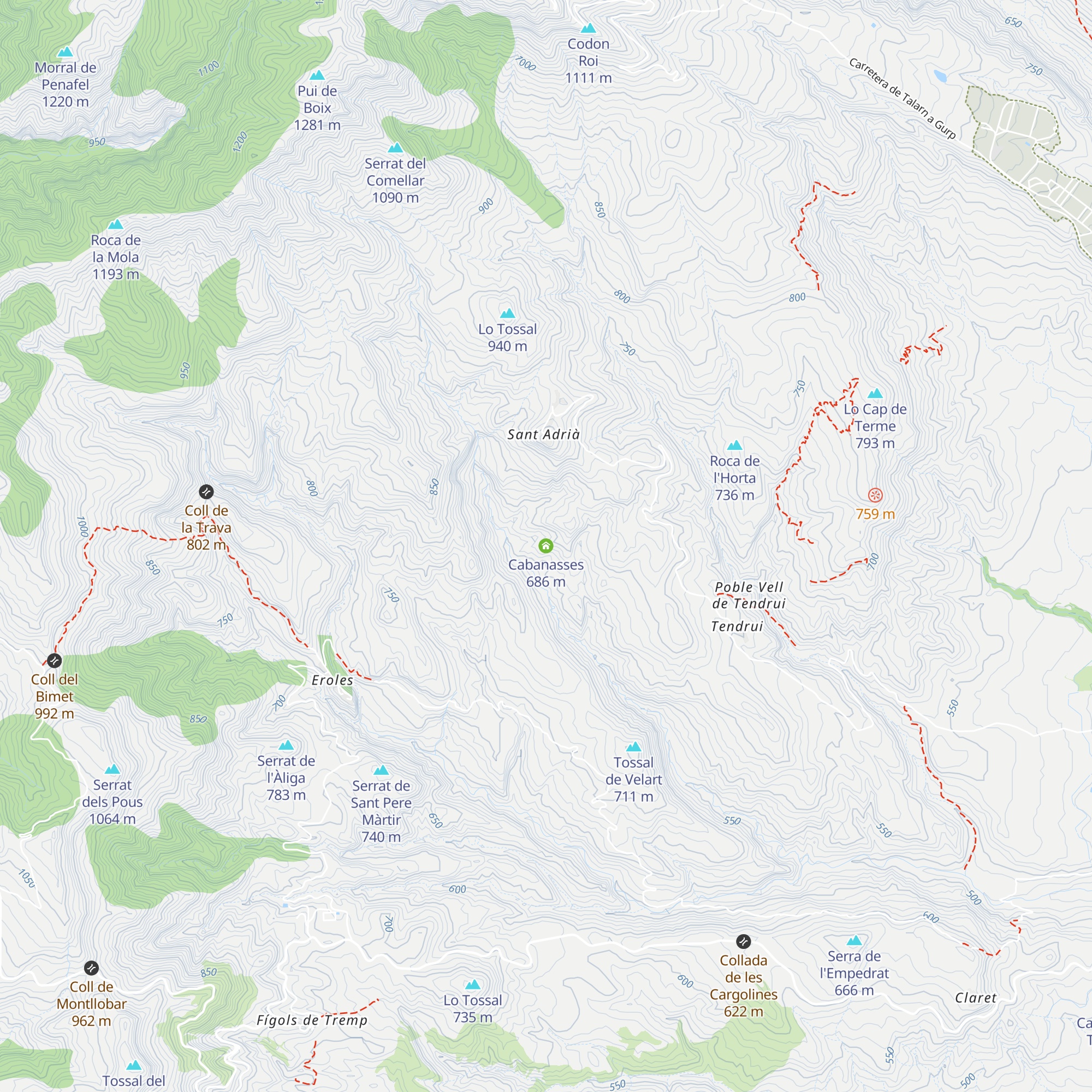 Cabanasses map