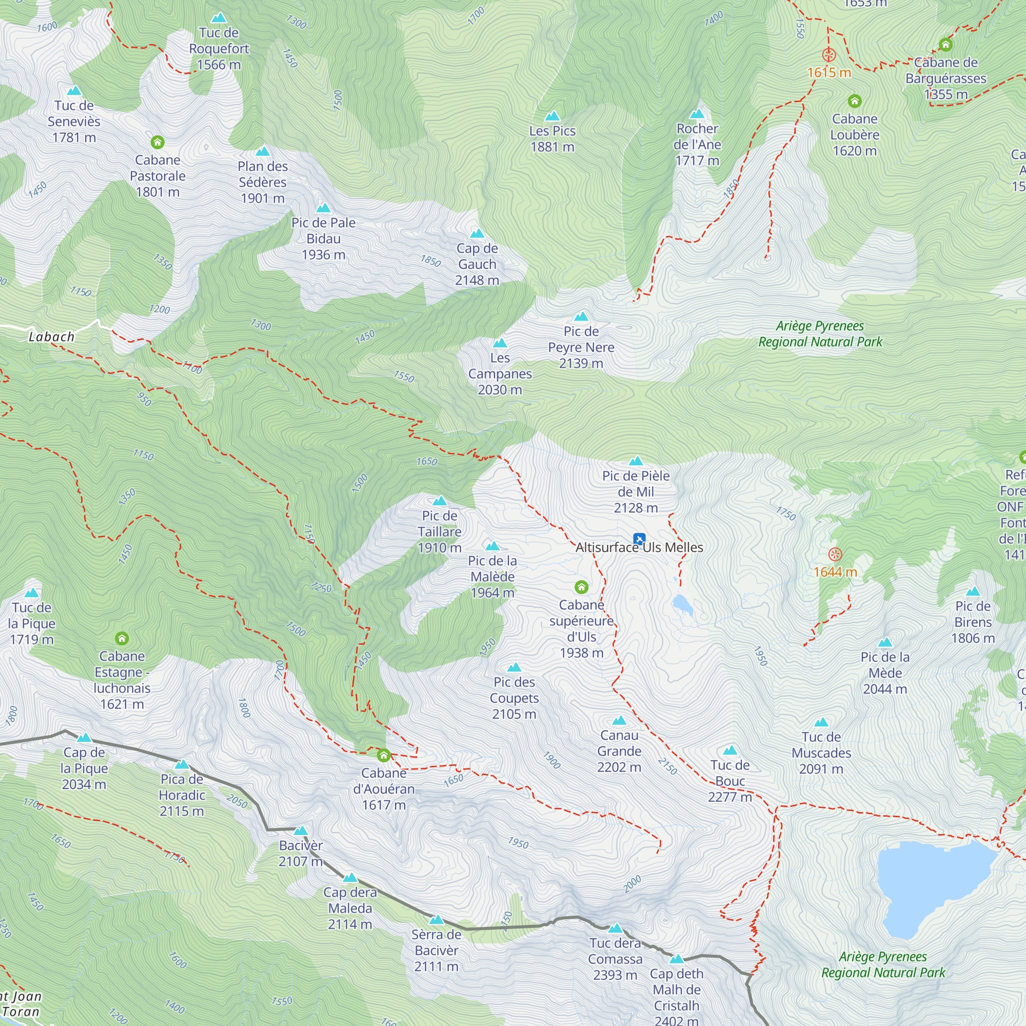 Cabane d Uls map