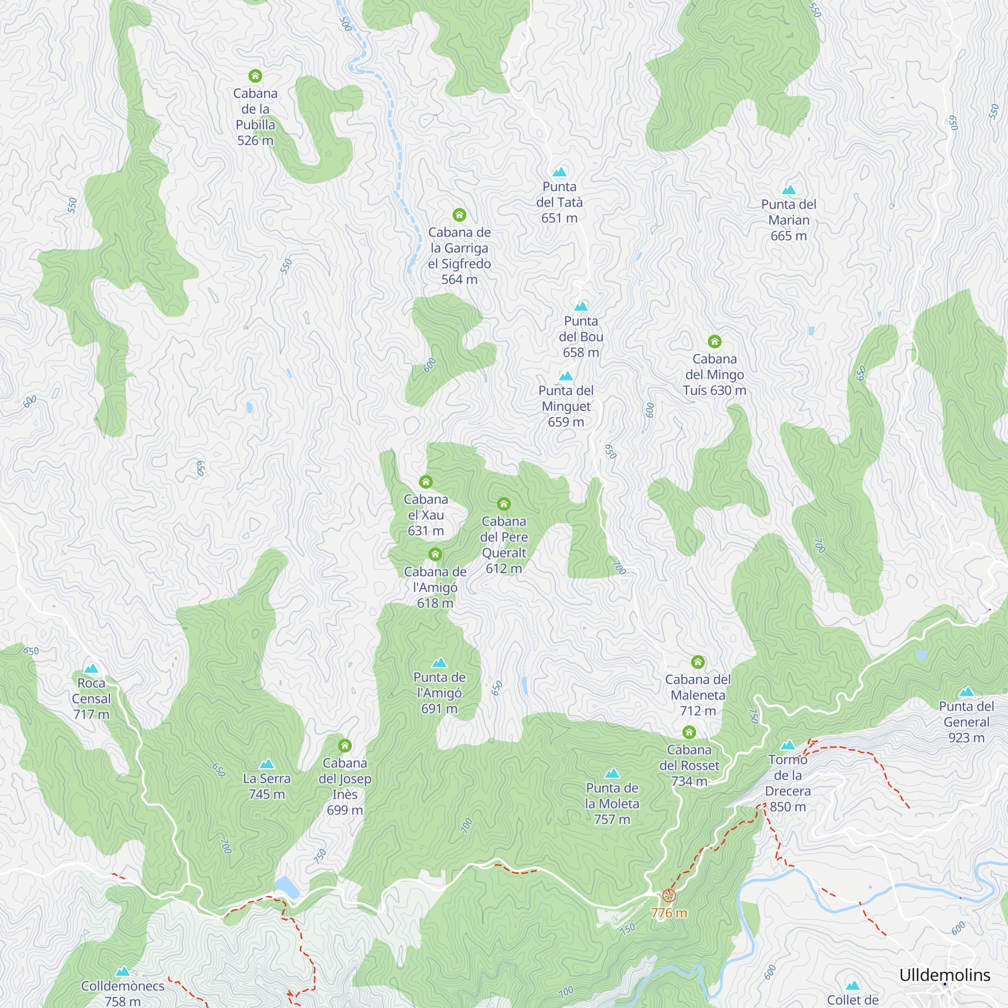 Cabana del Pere Queralt map