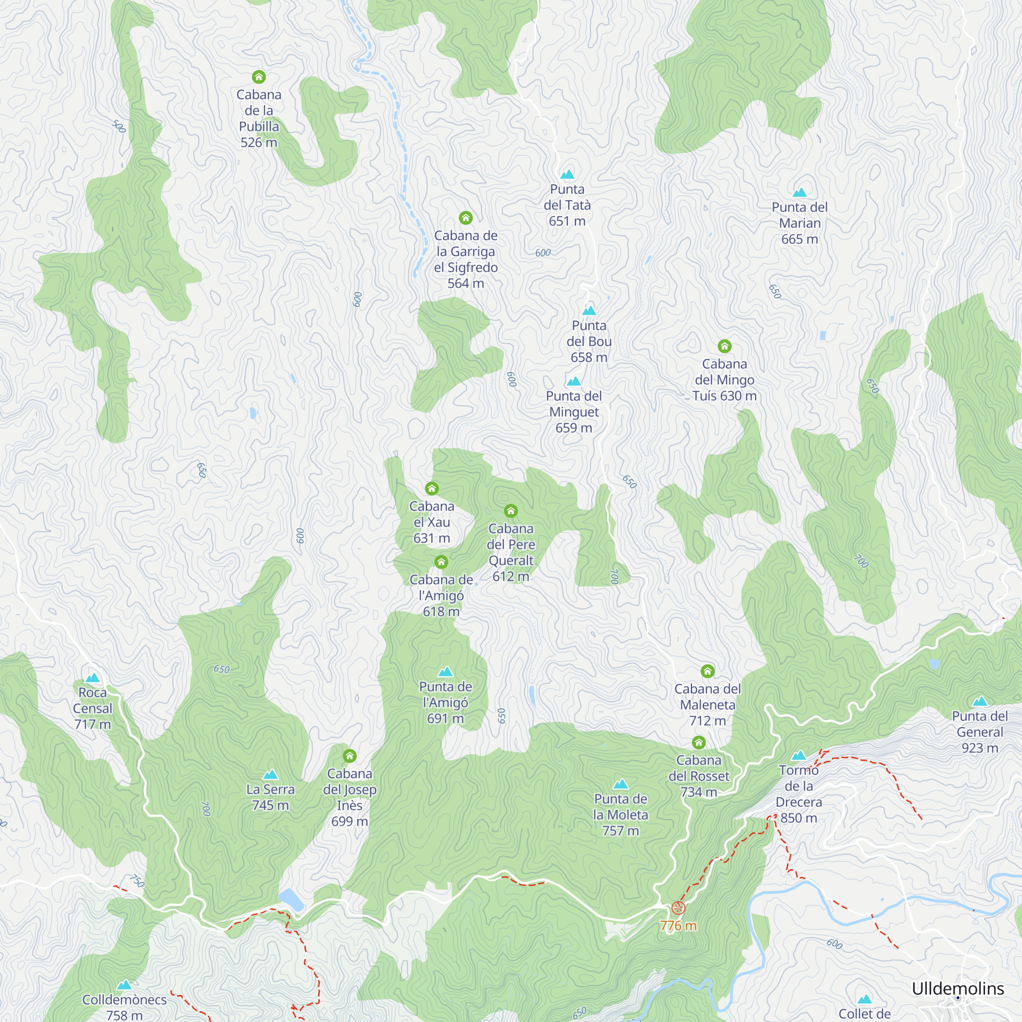 Cabana del Pere Queralt map