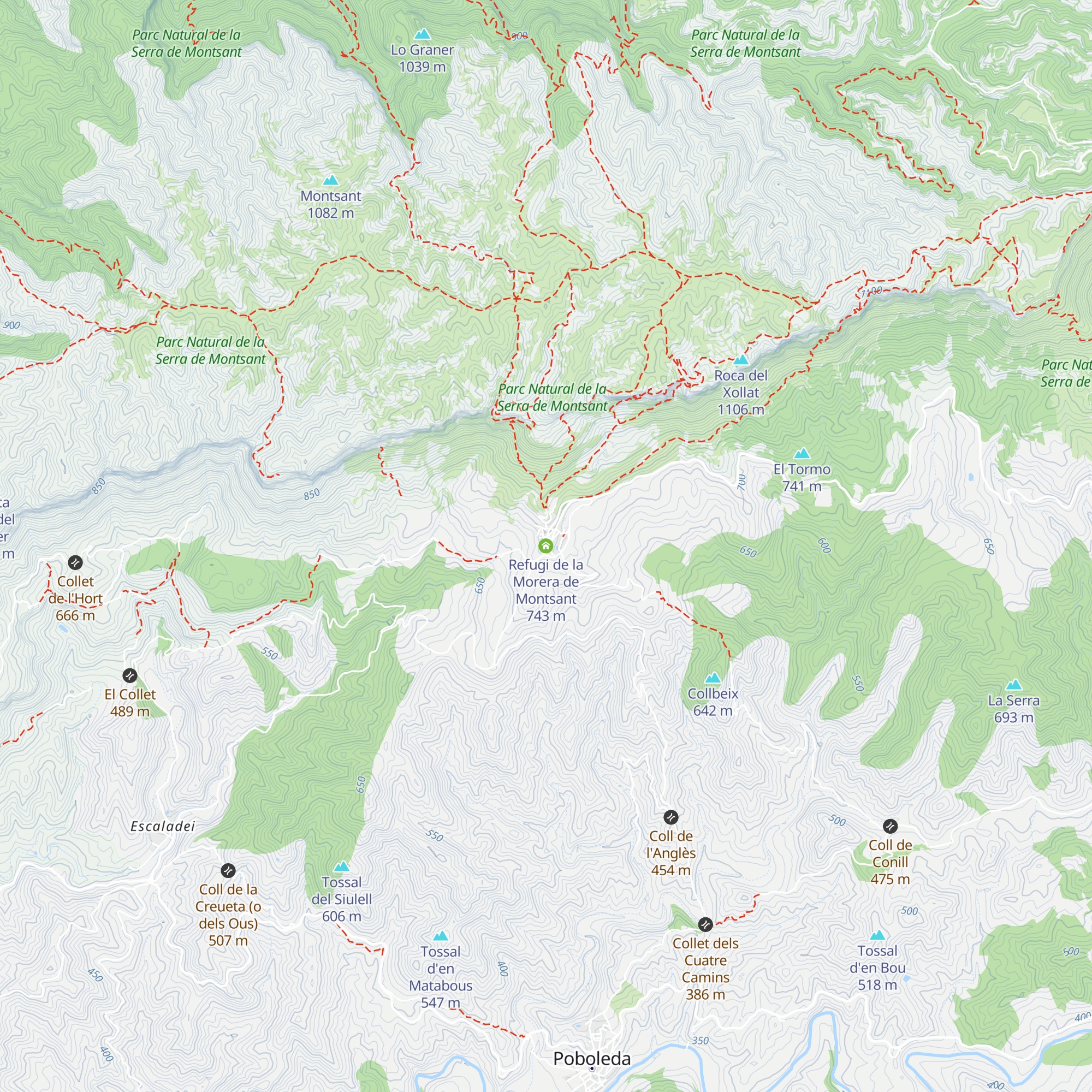 Refugi de la Morera de Montsant map
