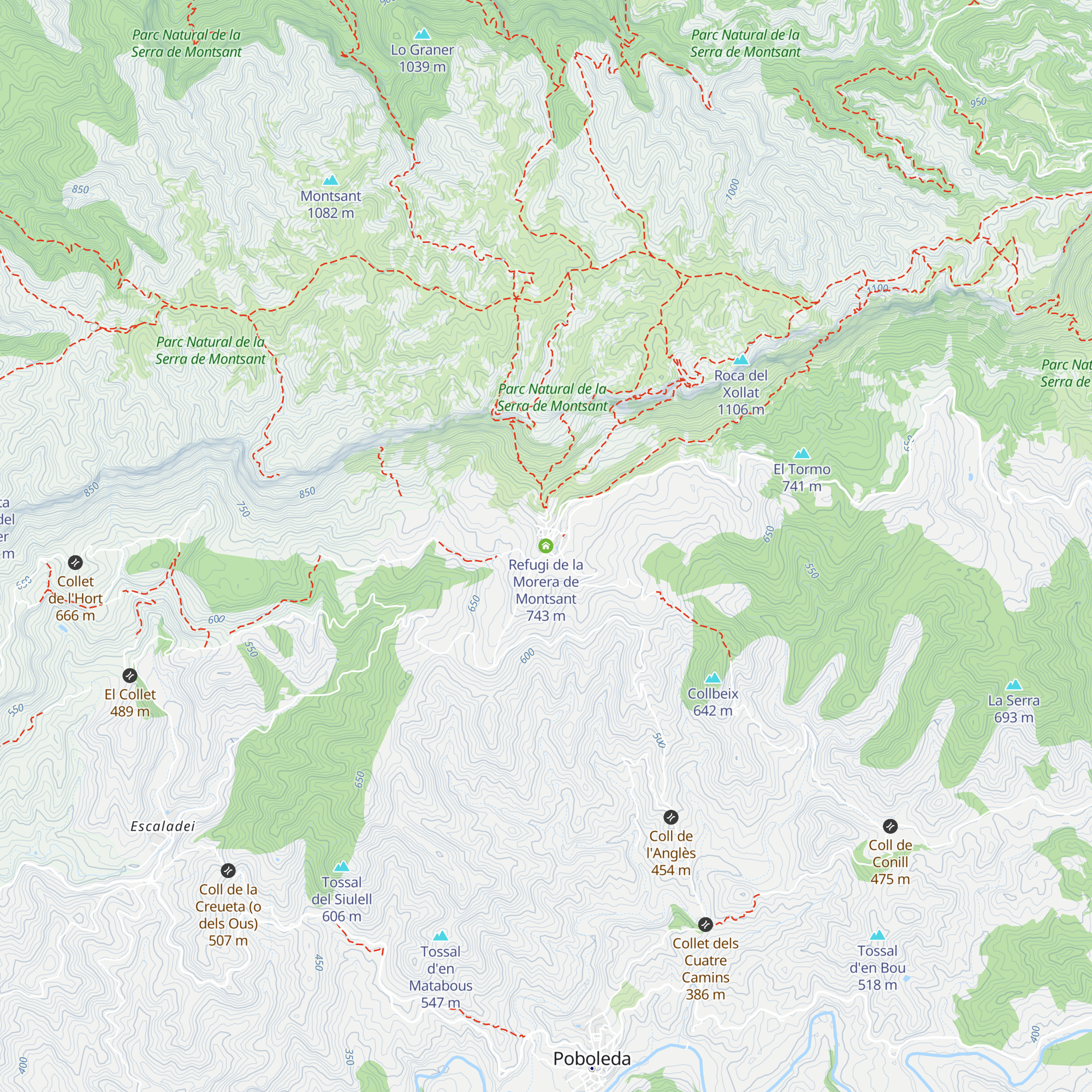 Refugi de la Morera de Montsant map