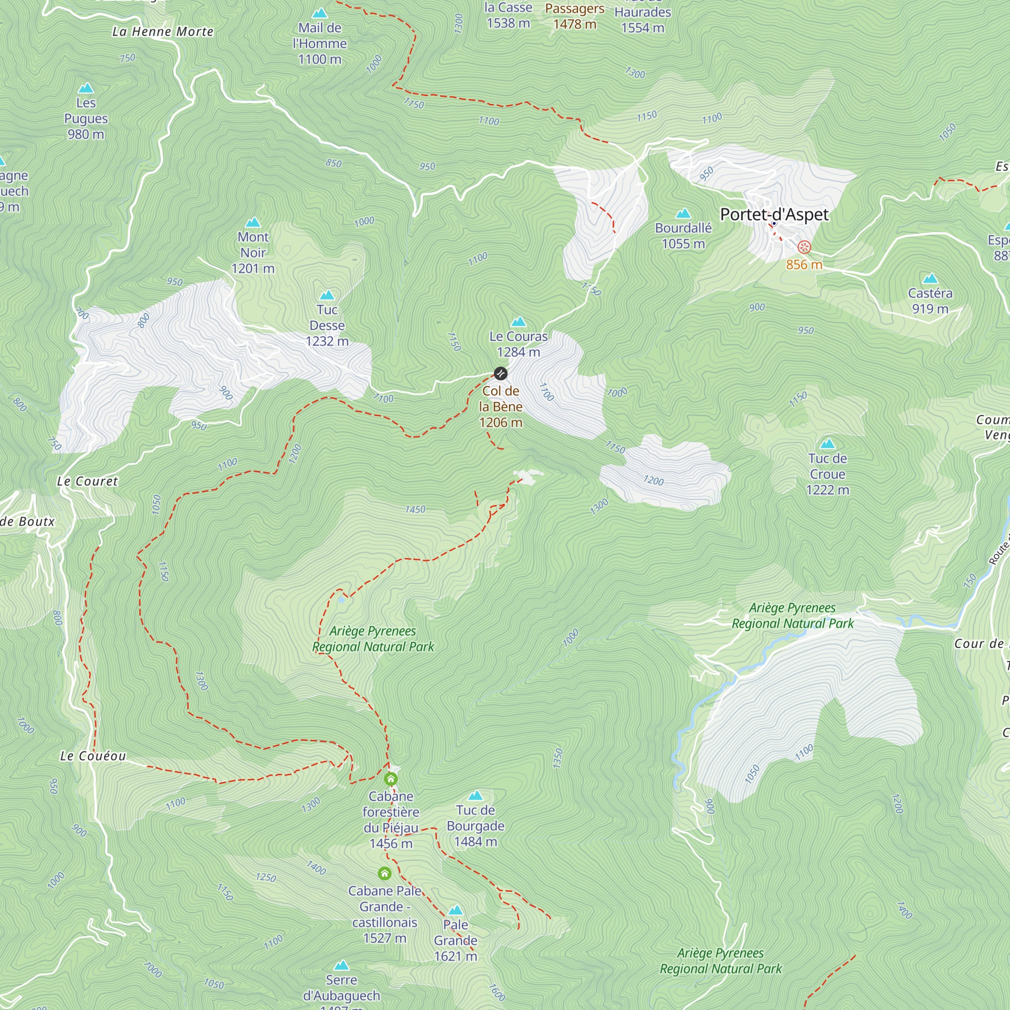 Cabane de Bazet - Biros map