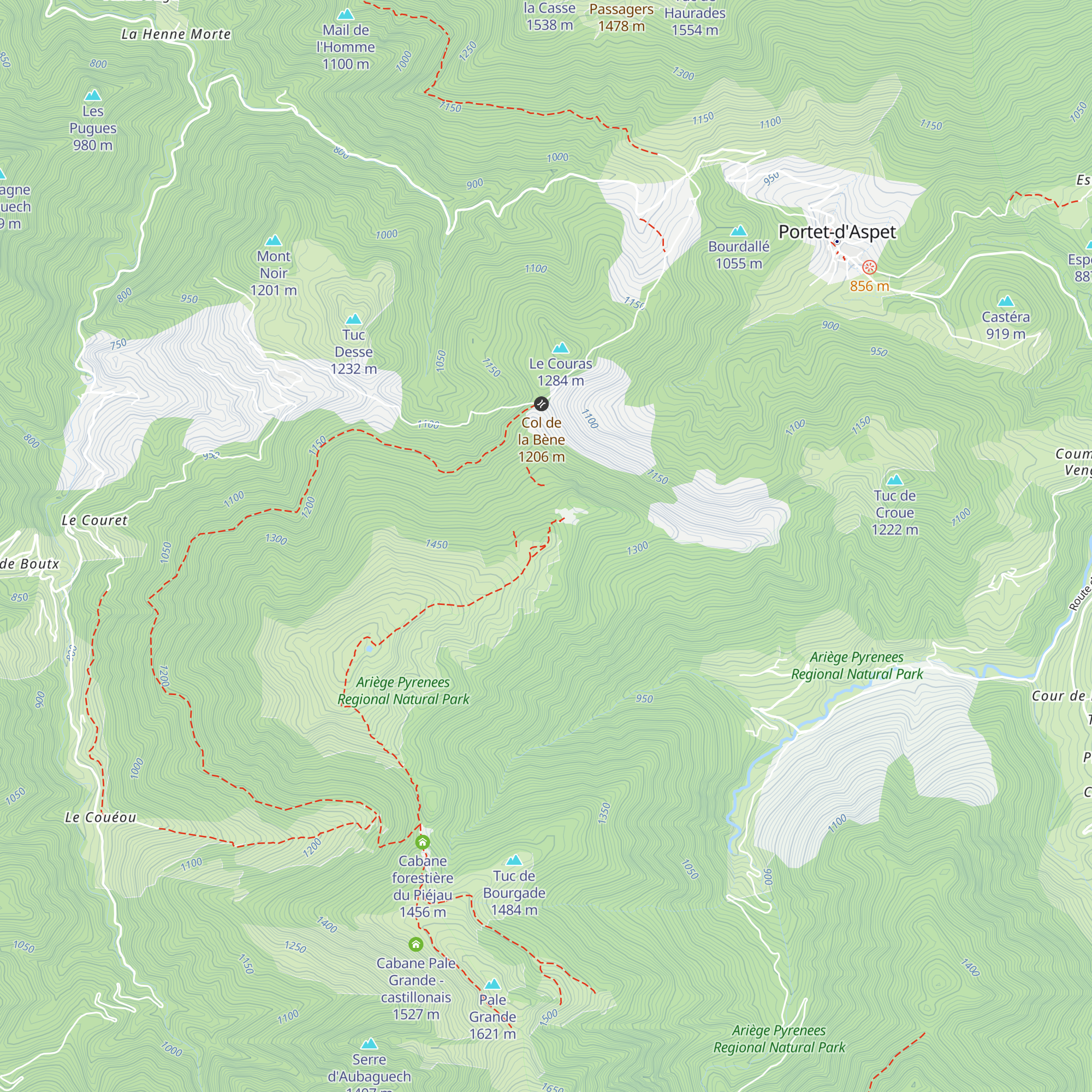 Cabane de Bazet - Biros map