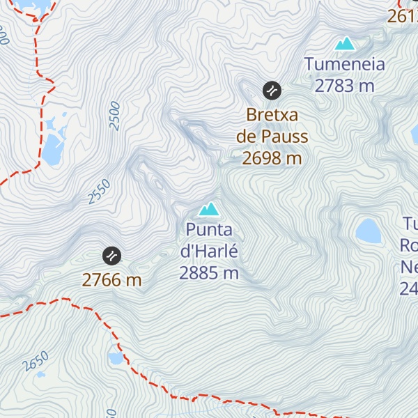 Map of Punta d'Harlé