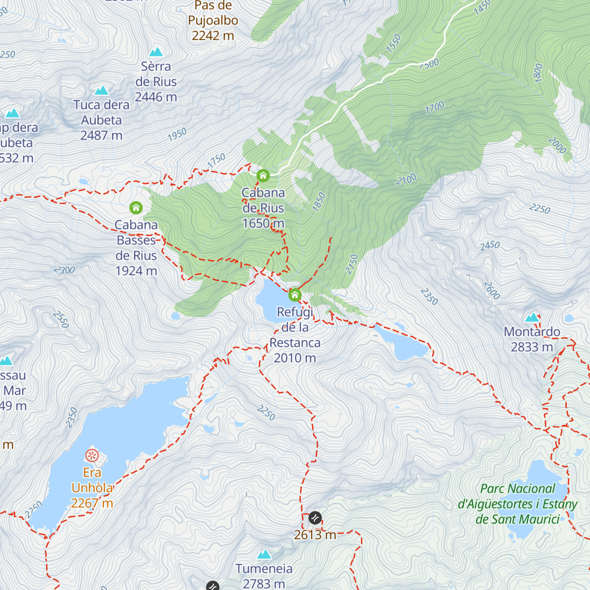 Refugi de la Restanca map