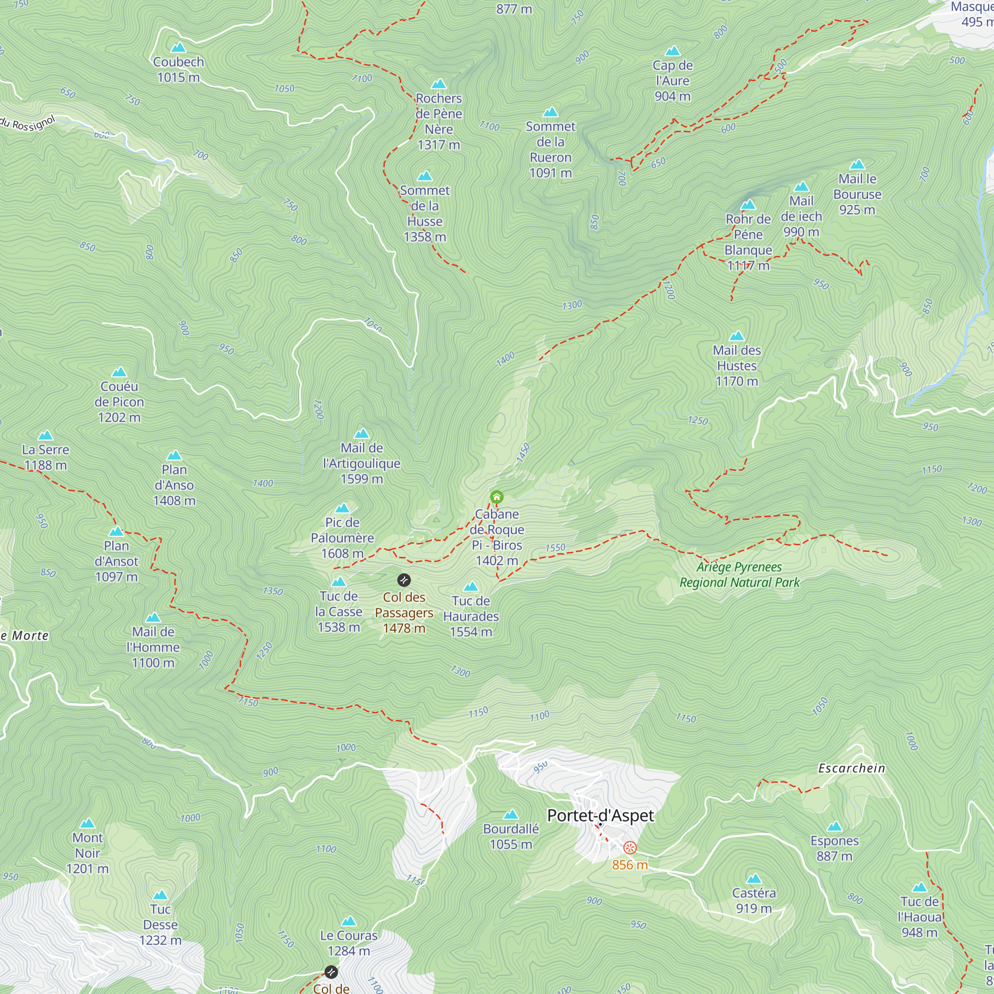 Cabane de Roque Pi - Biros map