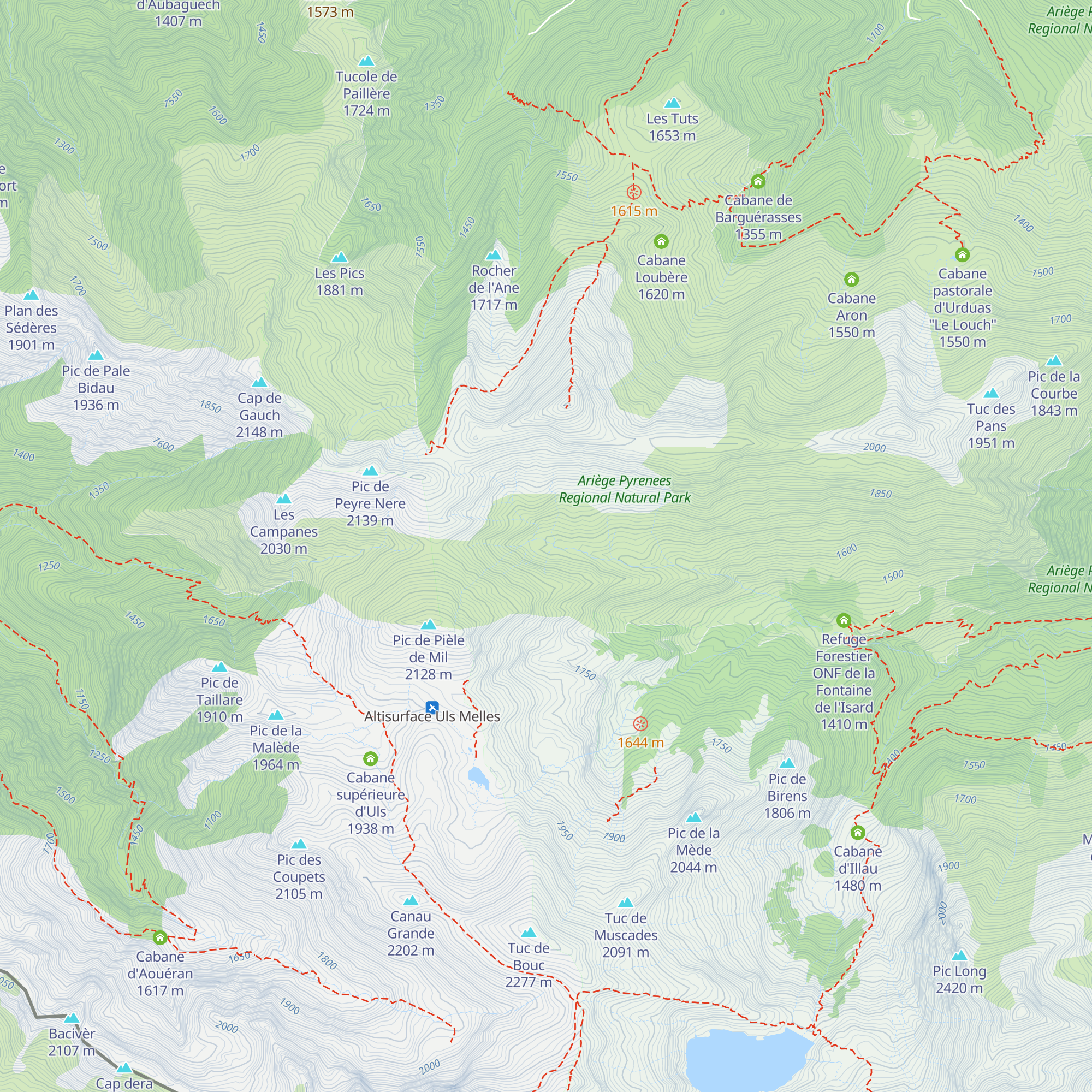 Cabane des Puges - castillonais map
