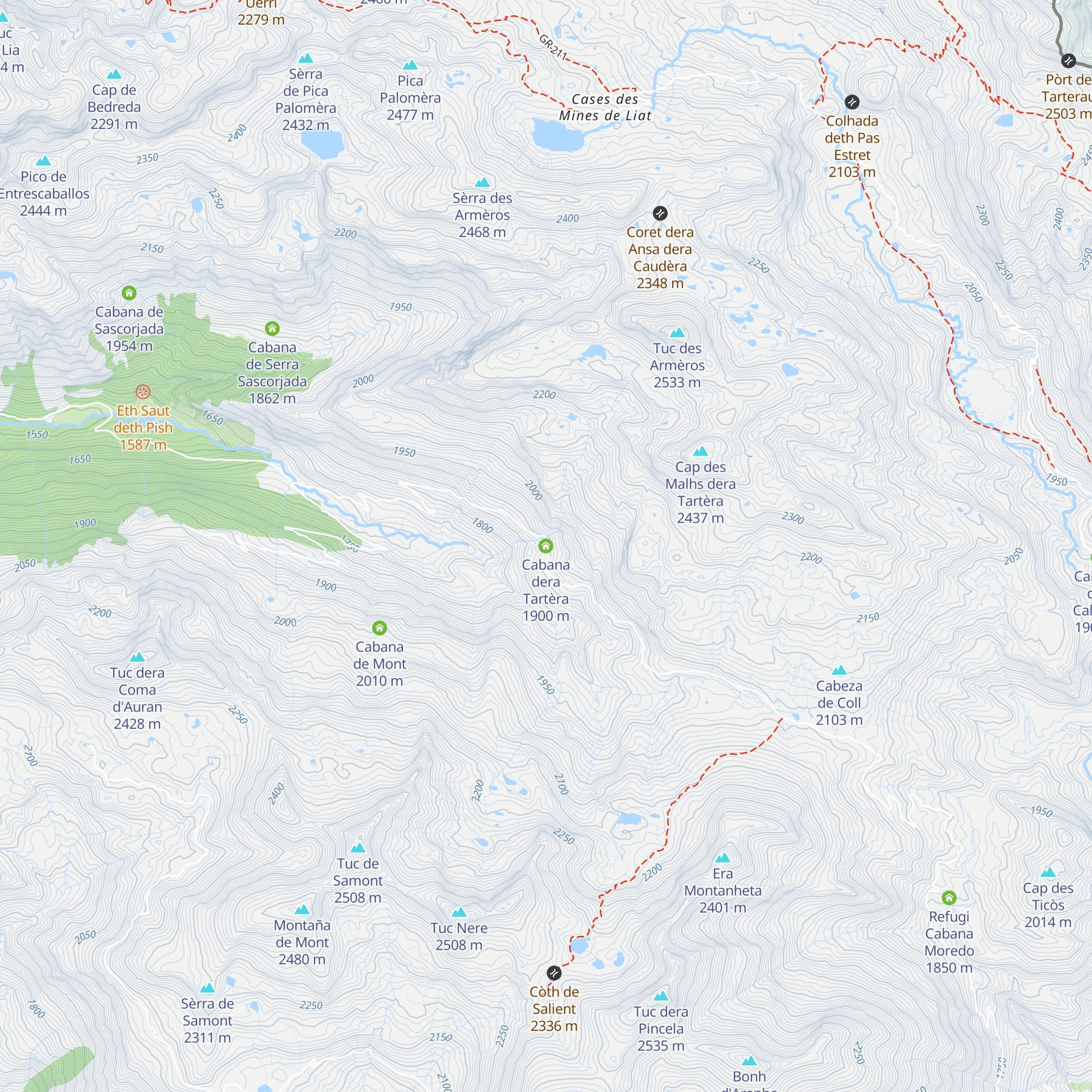 Cabana dera Tartèra map