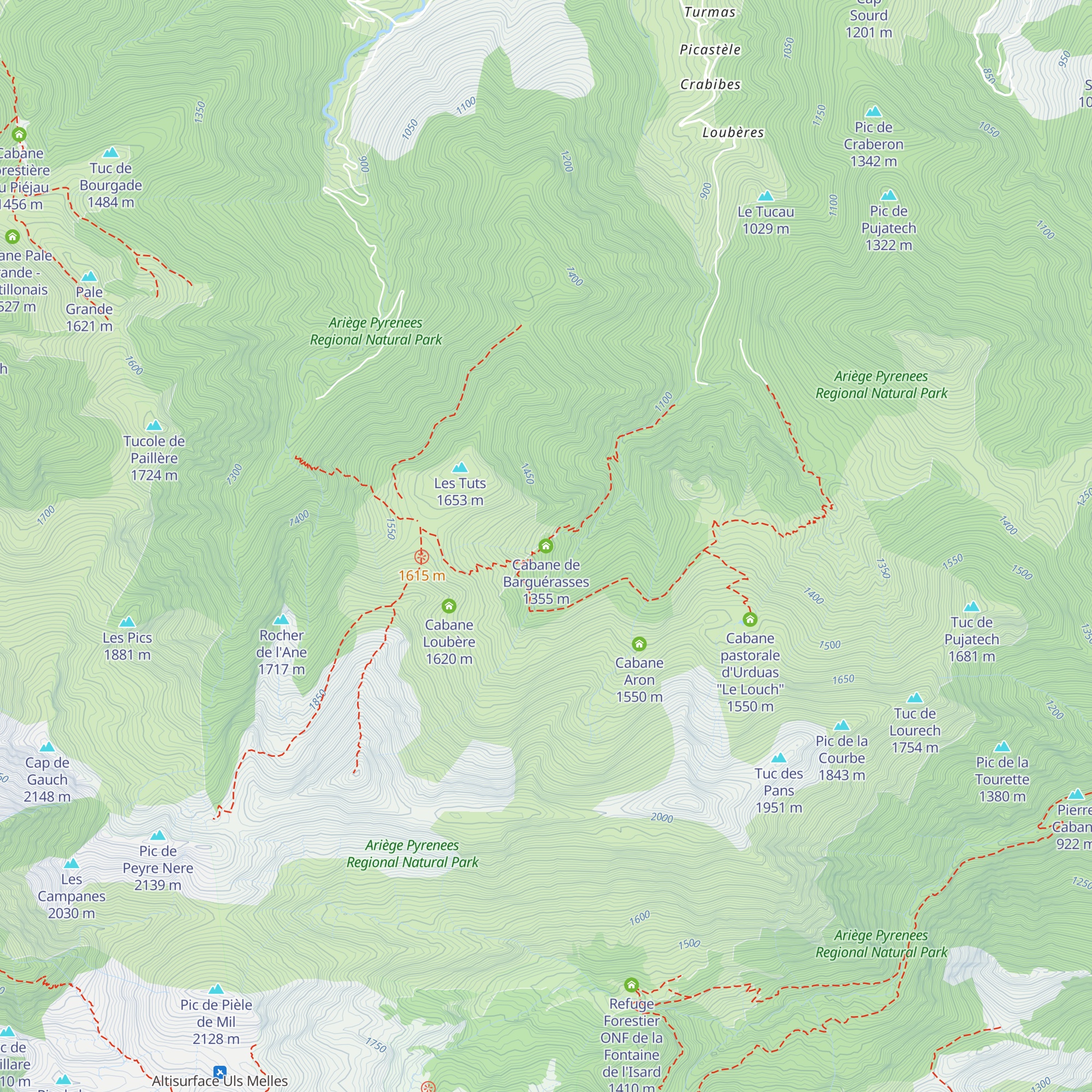 Cabane de Barguérasses map