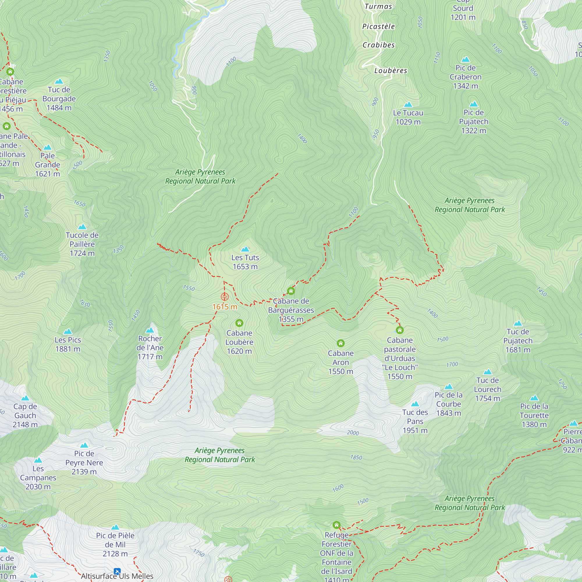 Cabane de Barguérasses map