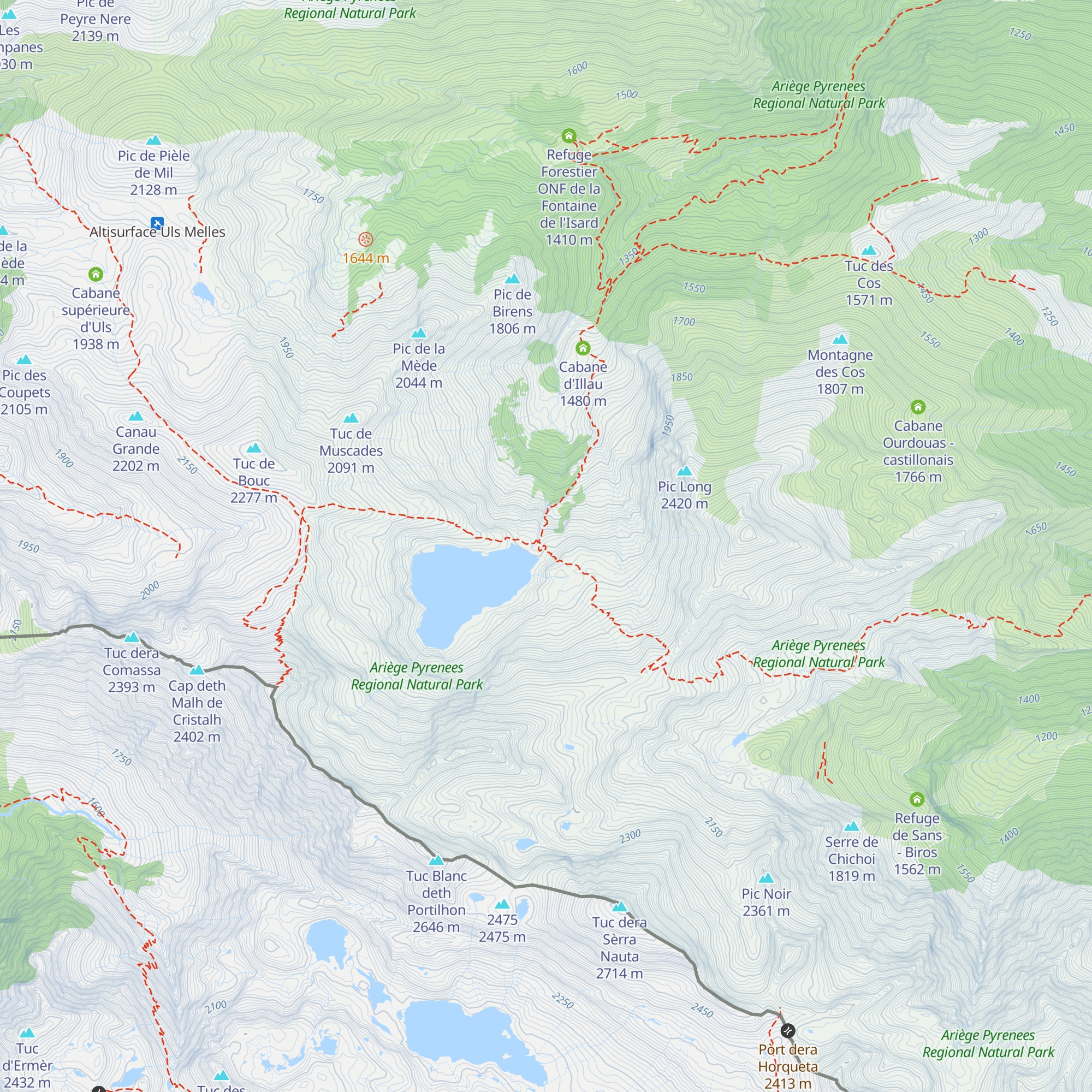 Cabane de l'Étang d'Araing - Castillonais map