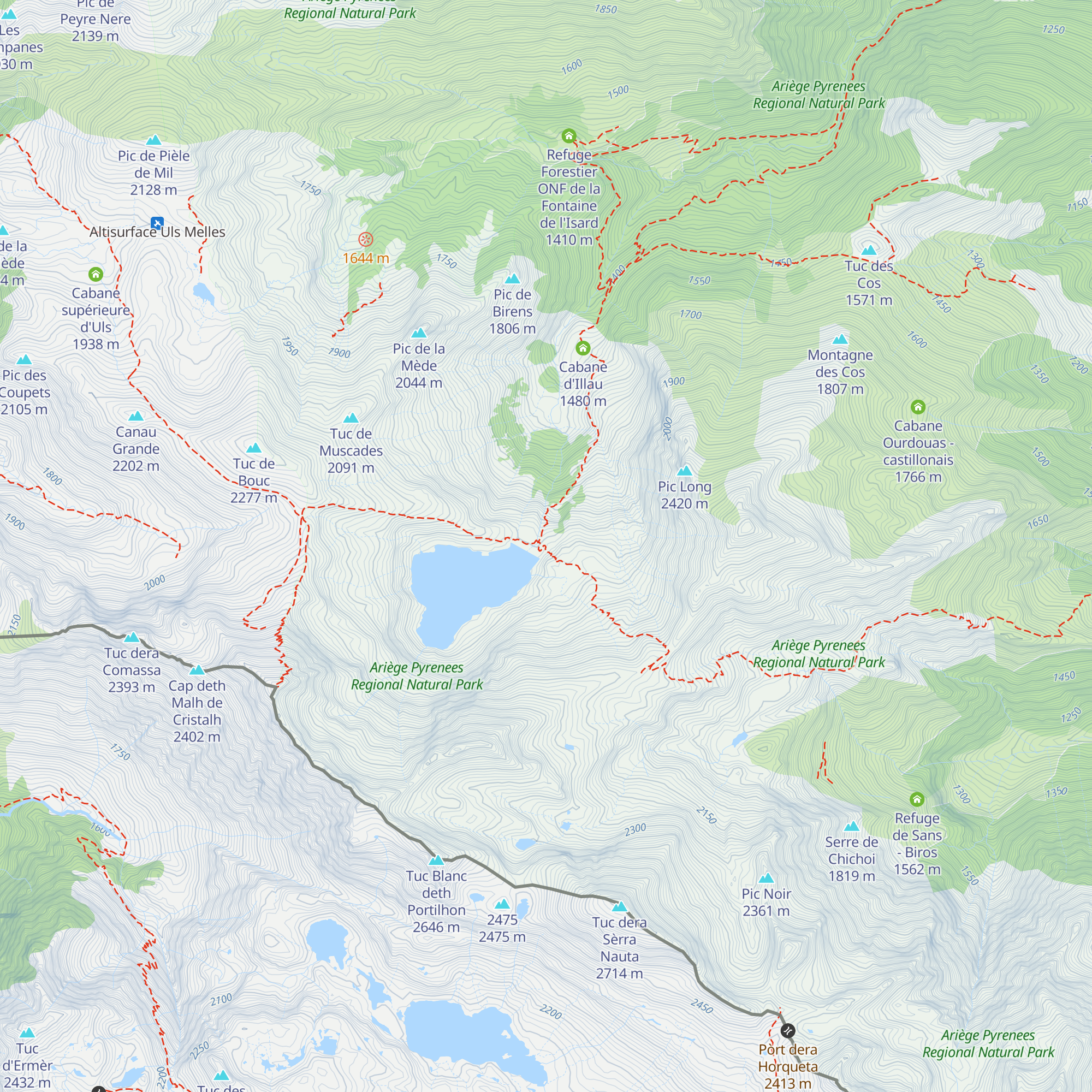 Cabane de l'Étang d'Araing - Castillonais map