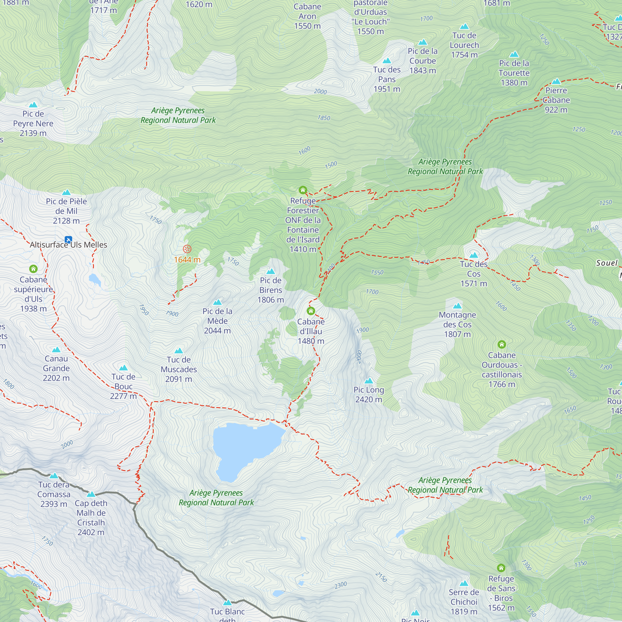 Cabane d'Illau map