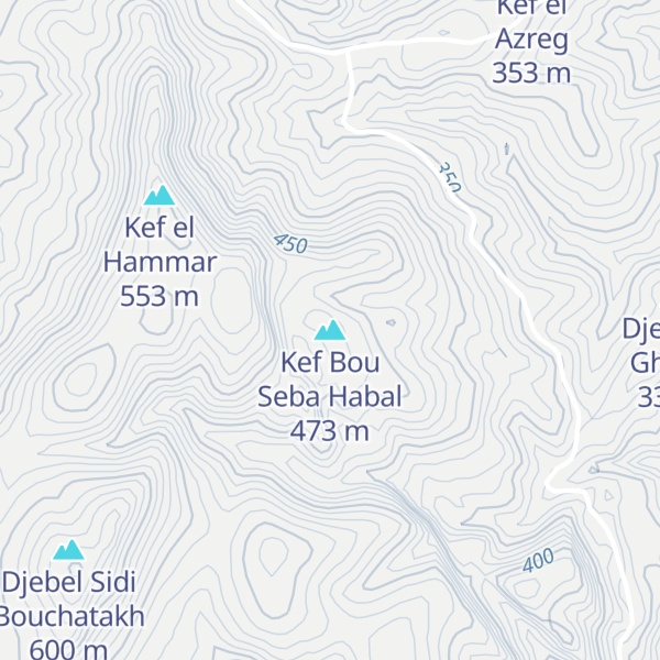 Map of Kef Bou Seba Habal