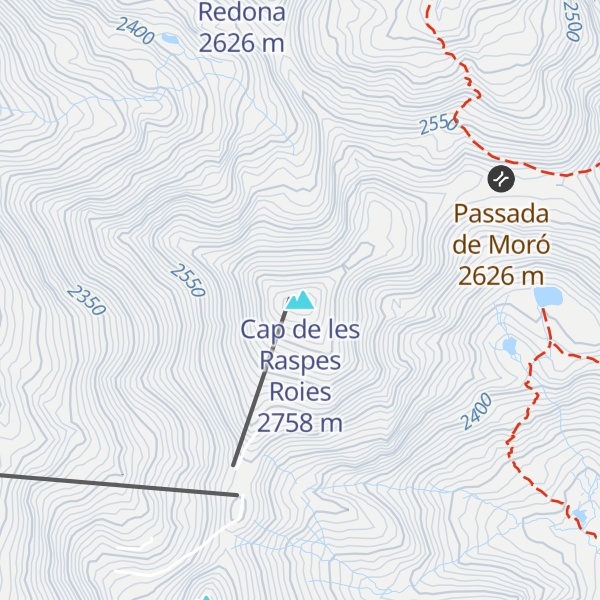 Map of Cap de les Raspes Roies
