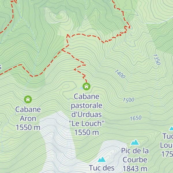 Map of Cabane pastorale d'Urduas "Le Louch"