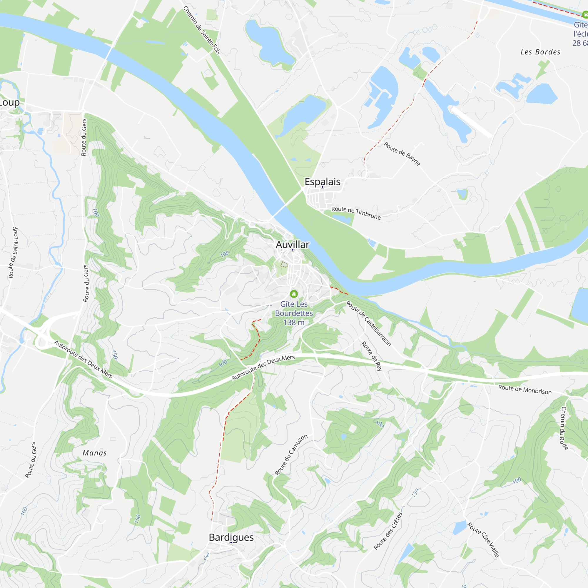 Gîte Les Bourdettes map