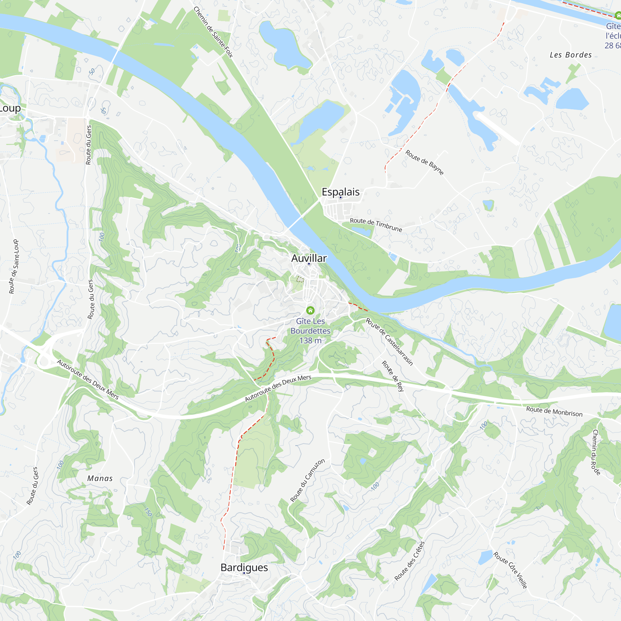 Gîte Les Bourdettes map