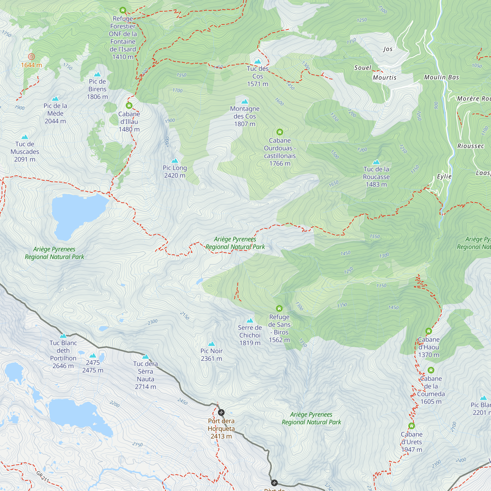 Cabane de Bentaillou map